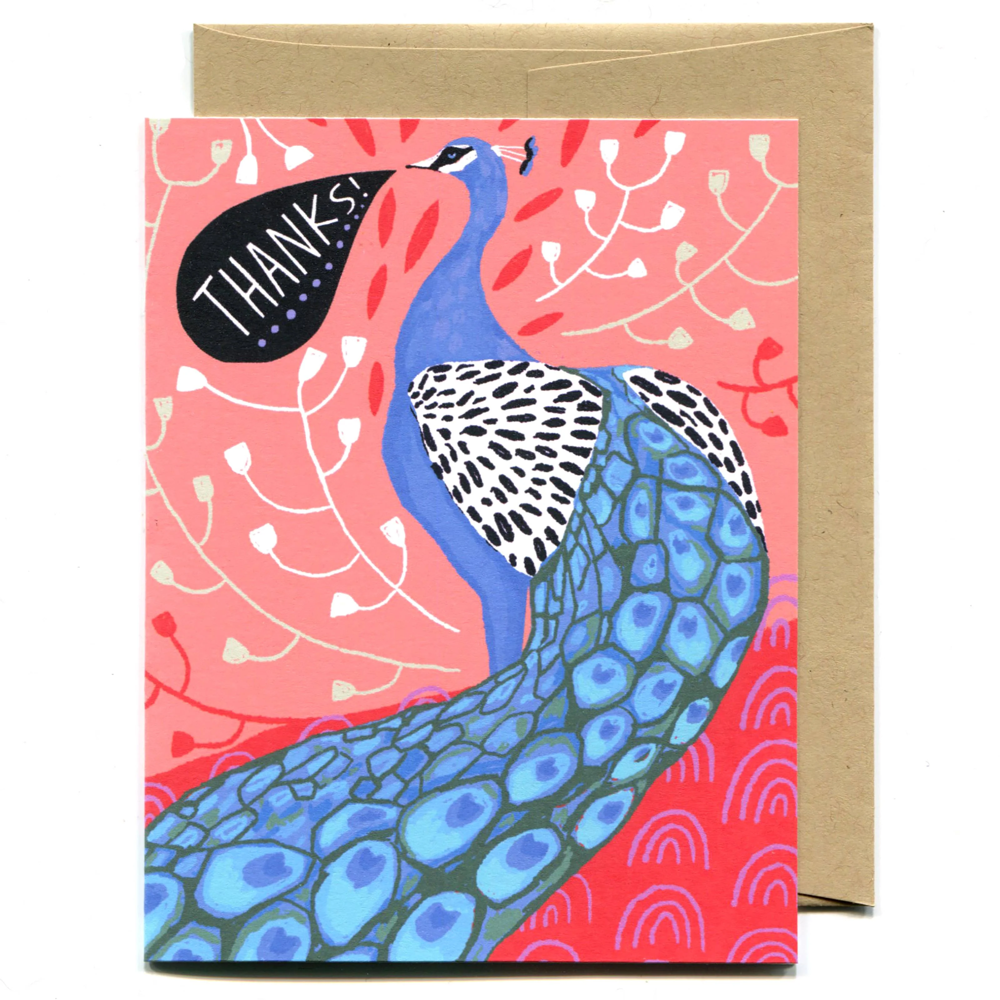 Peacock Thanks Card