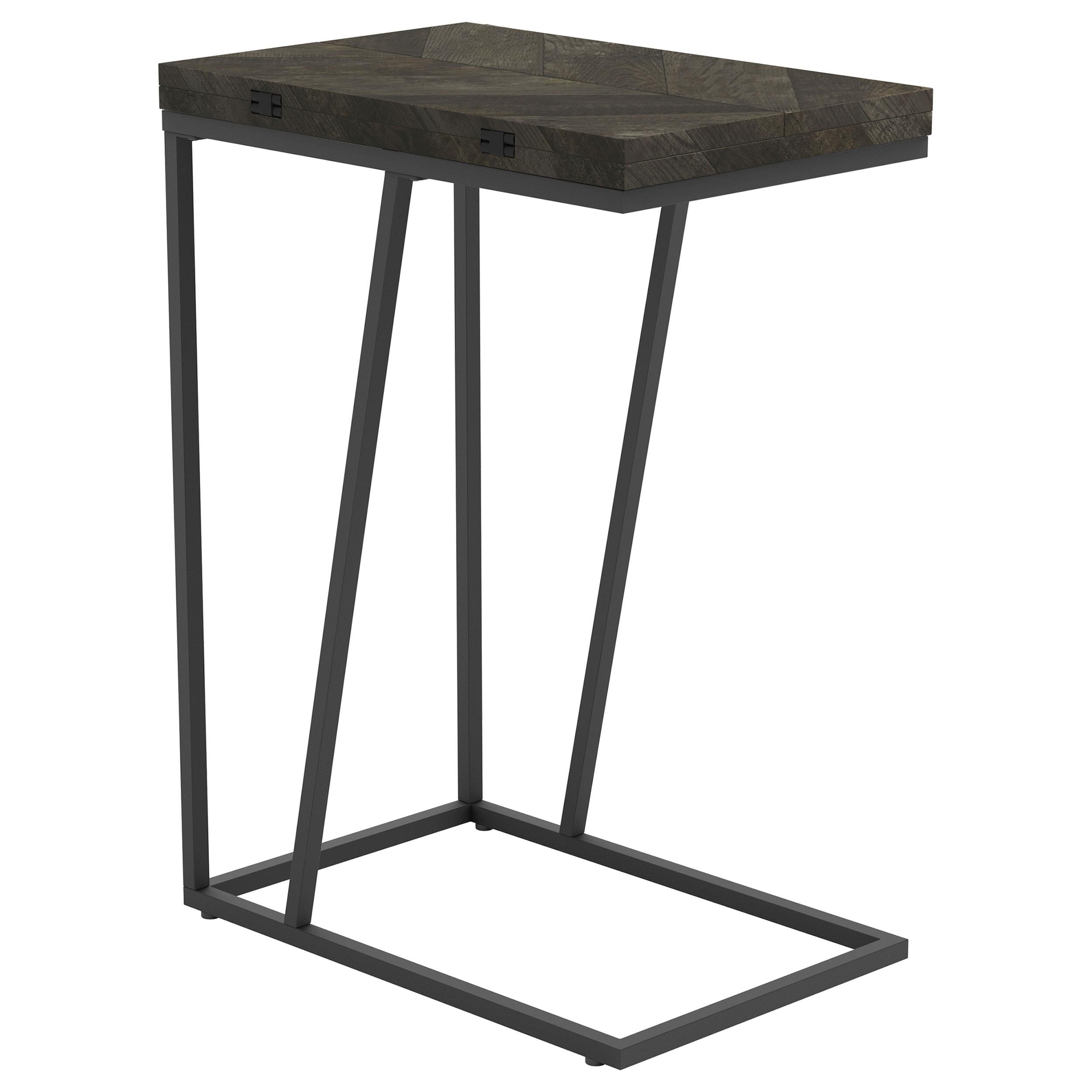 Coaster Furniture Carly 931156 Expandable Engineered Wood C-Shaped Side Table – Grey