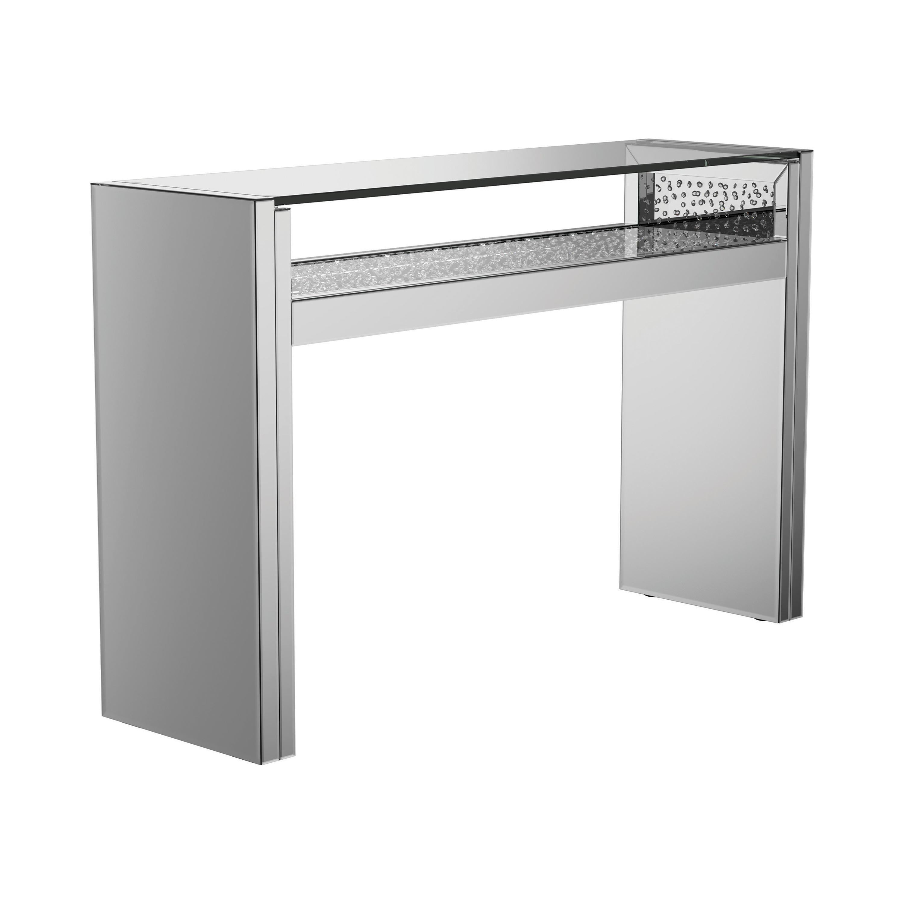 Coaster Furniture Edna 951766 Mirrored Acrylic Console Table LED Lighting - Silver - Image 1