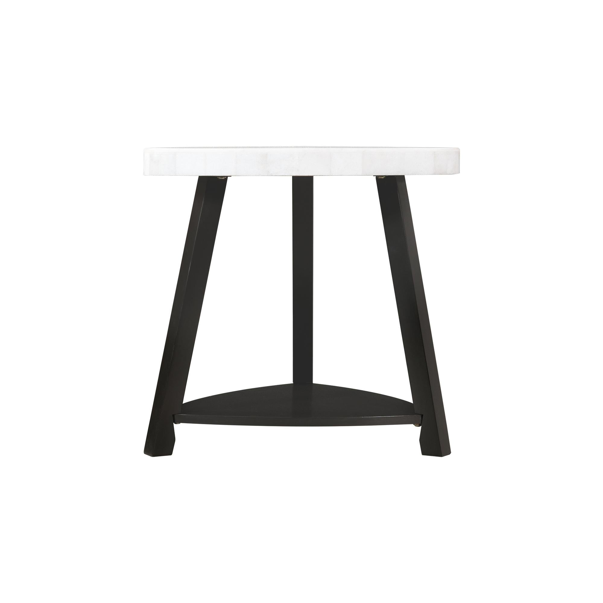 Elements International Trinity CTN100ET White Marble Top End Table - Image 3