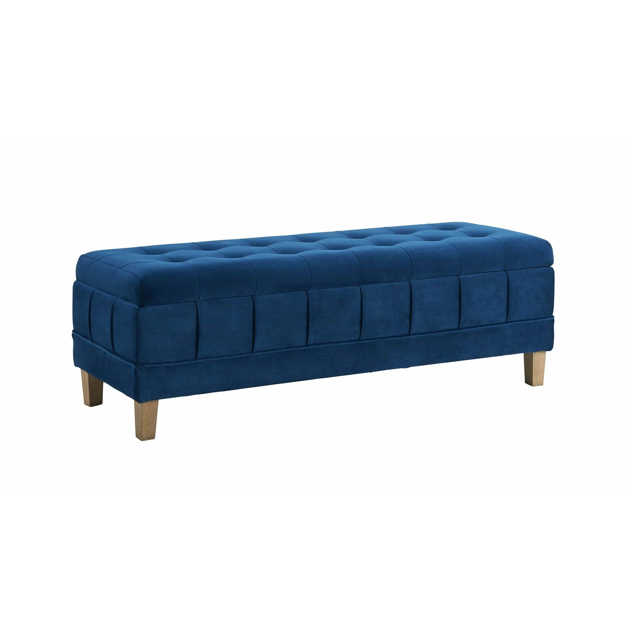Elements International Crosby Tufted Storage Ottoman – Cobalt