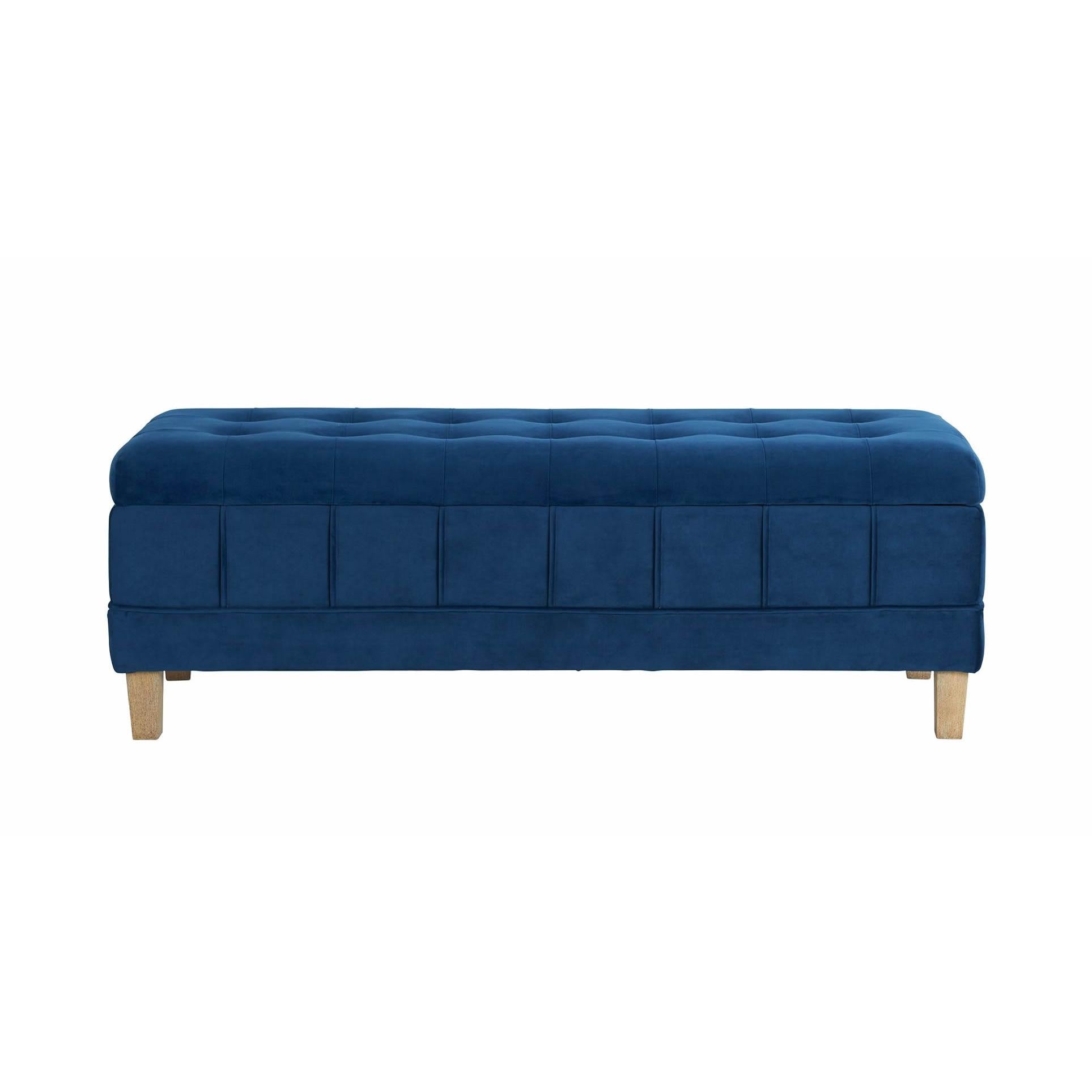 Elements International Crosby Tufted Storage Ottoman - Cobalt - Image 3