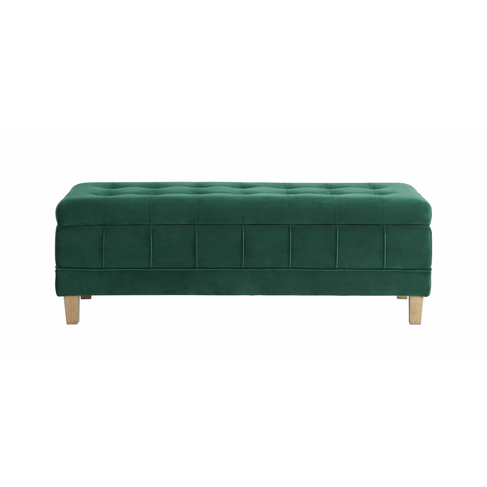 Elements International Crosby Tufted Storage Ottoman - Evergreen - Image 3