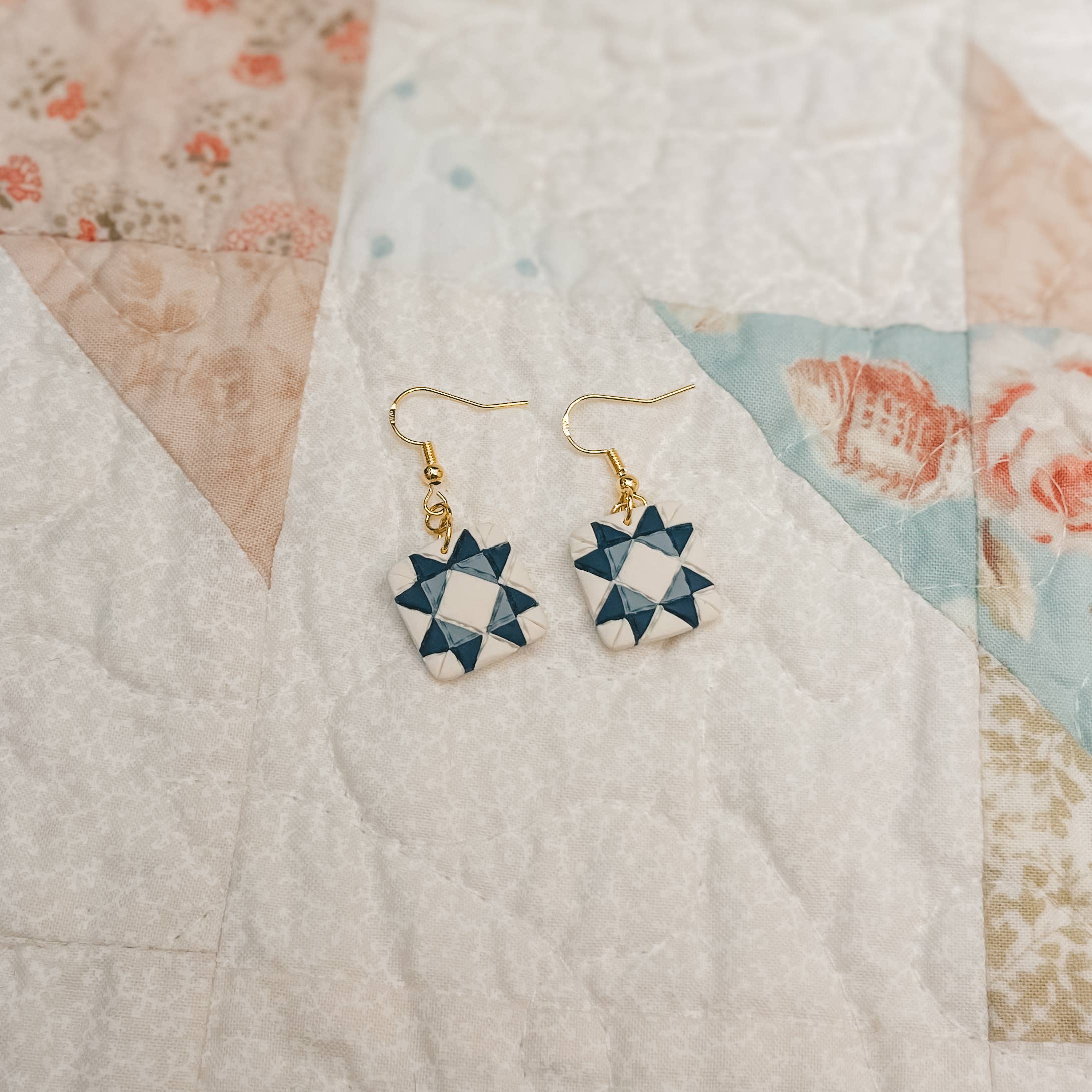Quilt Block Dangle Earrings - Image 2