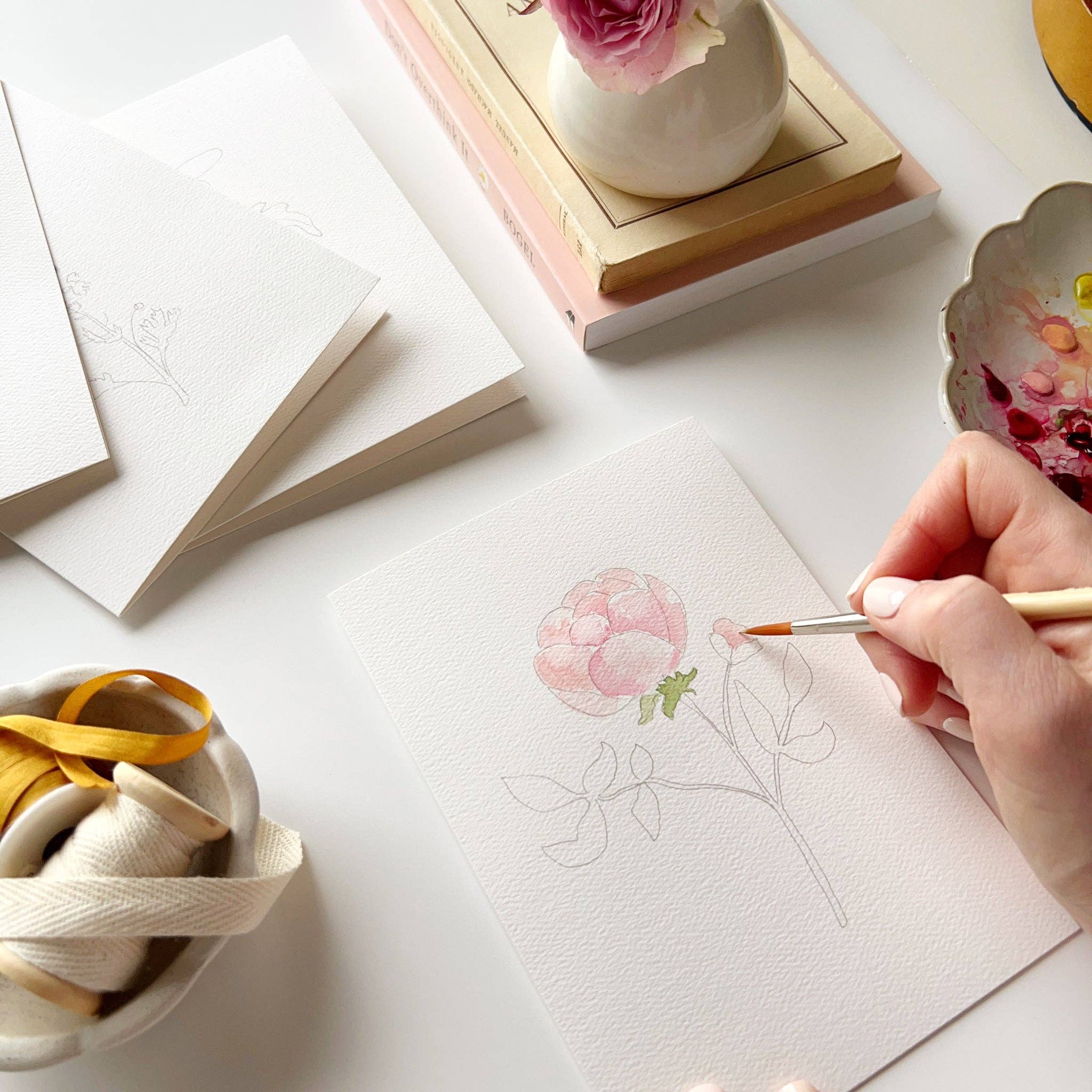 Garden flowers paintable notecards - Image 3