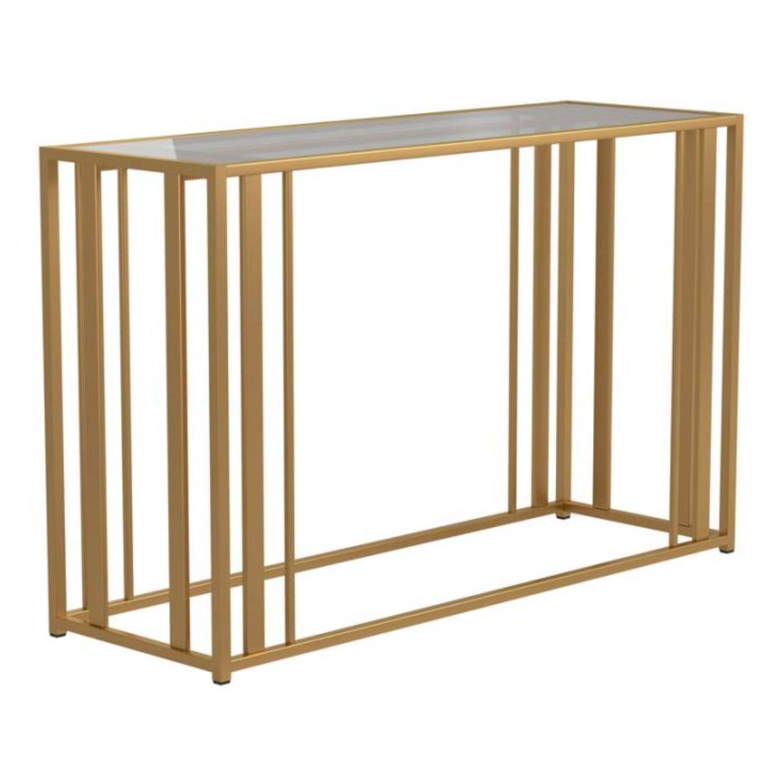 Coaster Furniture Adri 723609 Glass Top Entryway Sofa Console Table – Matte Brass