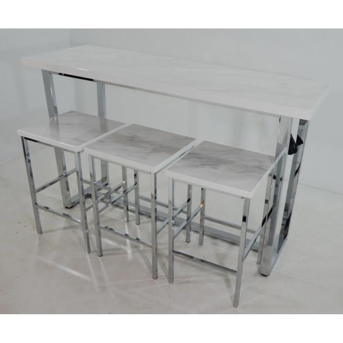 Coaster Furniture Marmot 182253 4-piece Rectangular Counter Height Table Set – Chrome