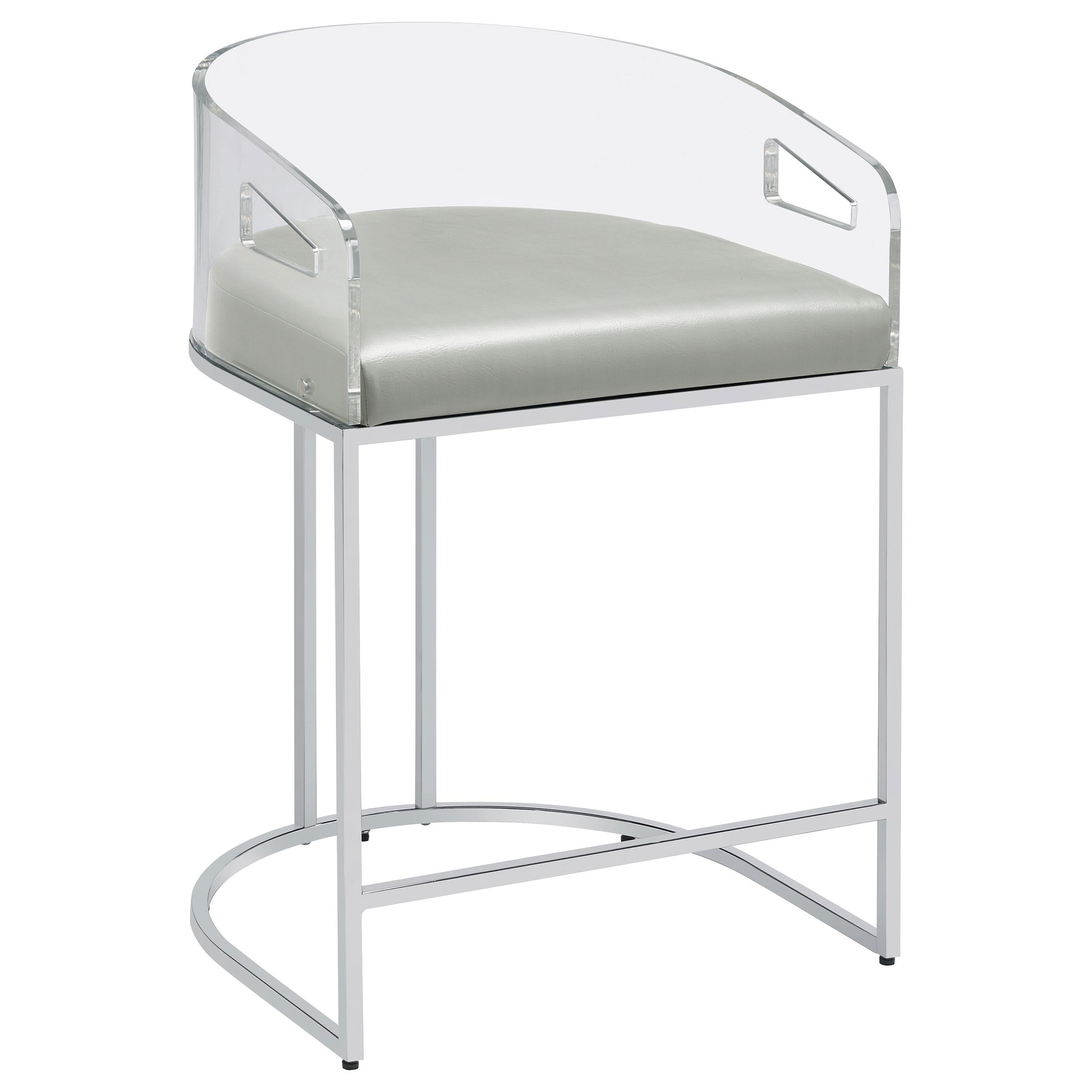 Coaster Furniture Thermosolis 183405 Clear Acrylic Counter Chair - Chrome - Image 1