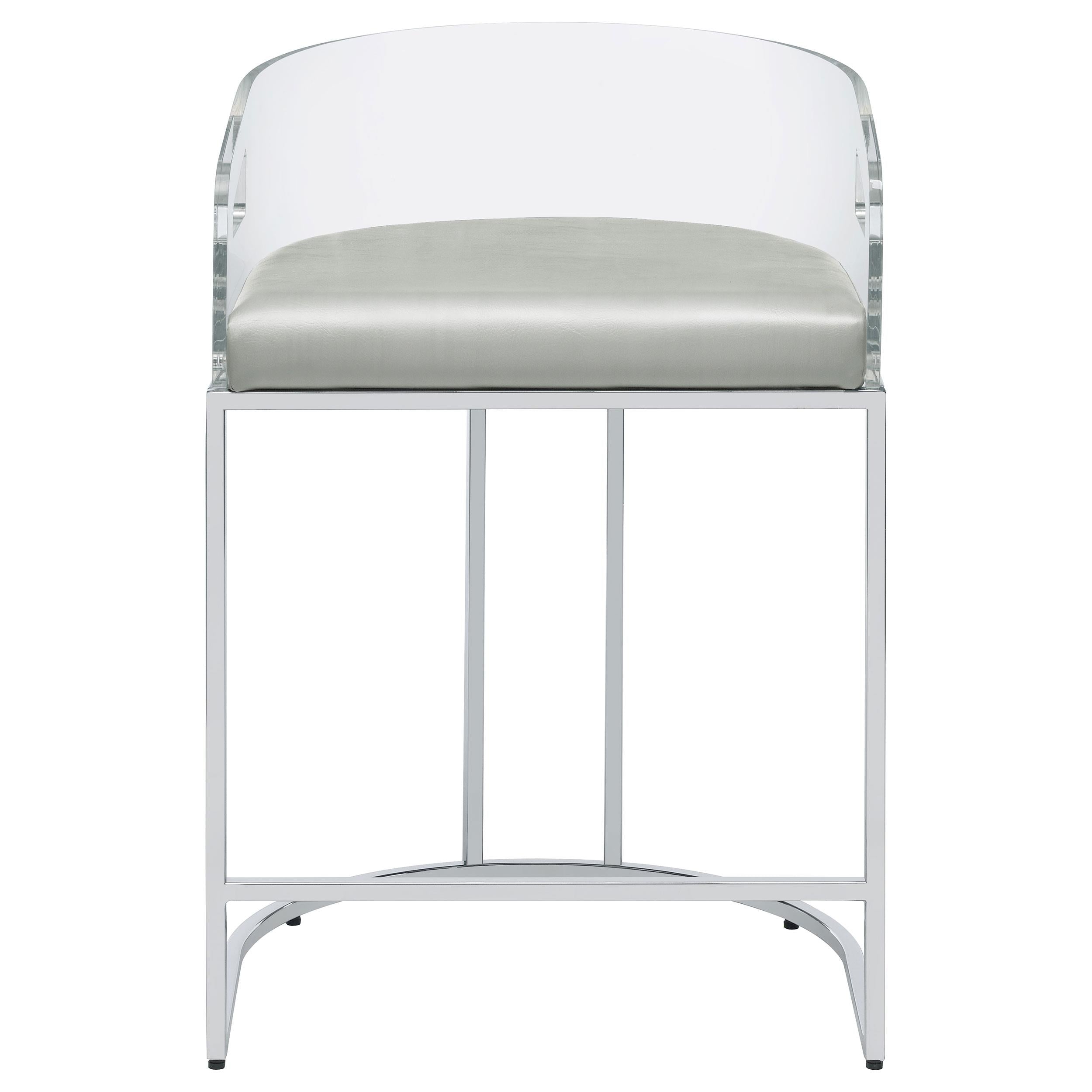 Coaster Furniture Thermosolis 183405 Clear Acrylic Counter Chair - Chrome - Image 2