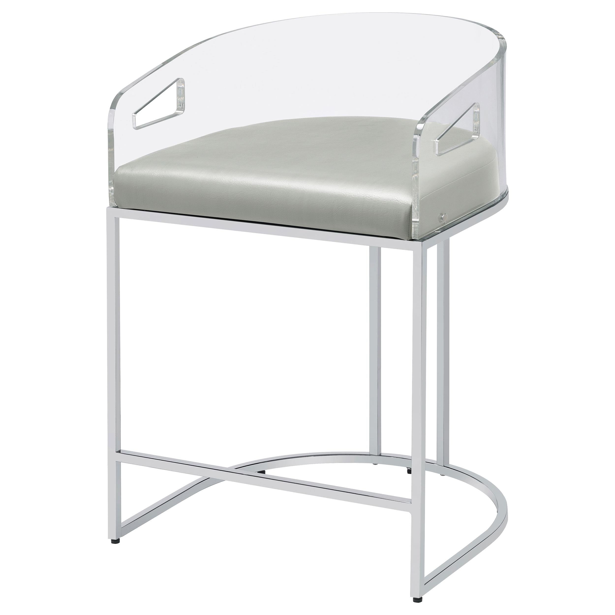 Coaster Furniture Thermosolis 183405 Clear Acrylic Counter Chair - Chrome - Image 3