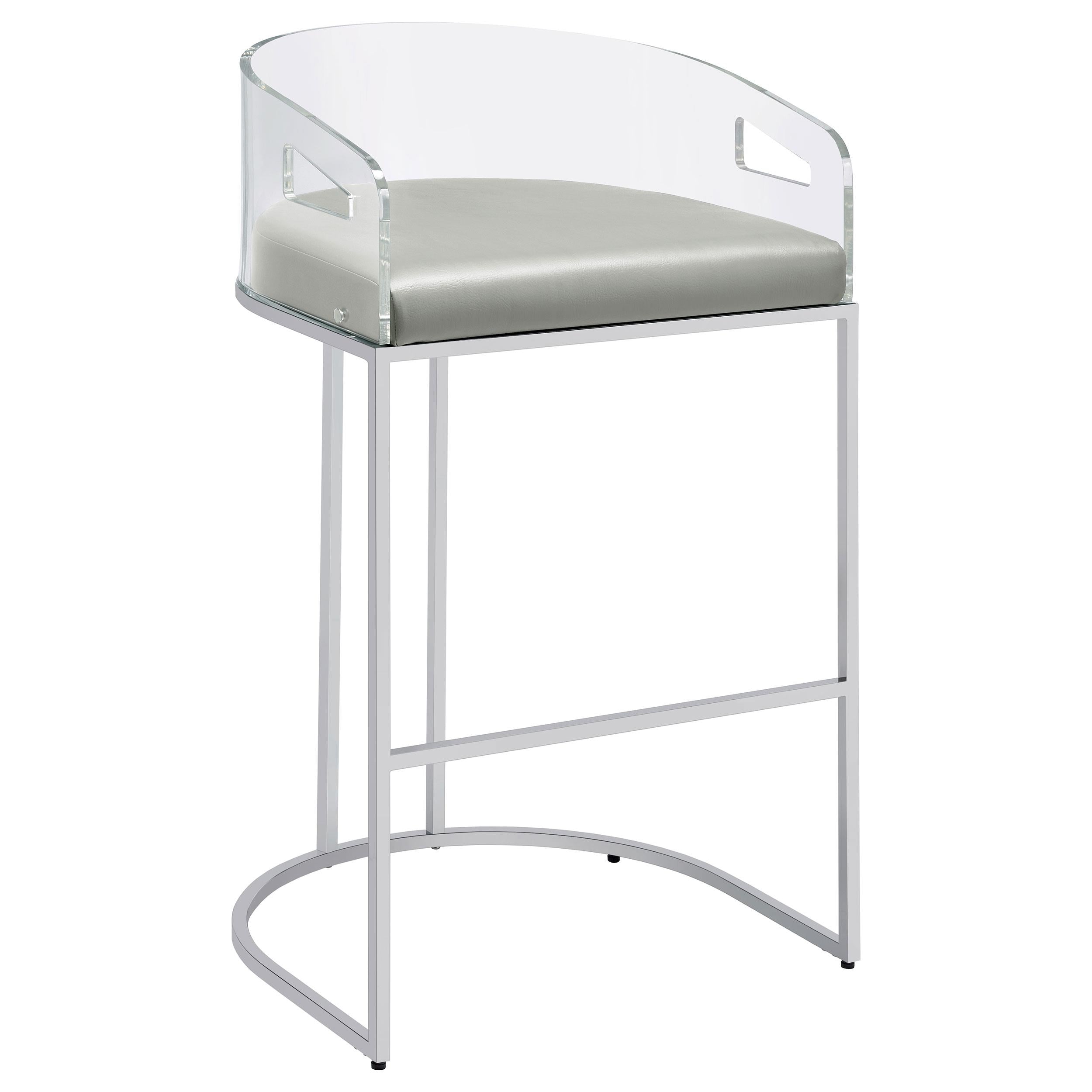 Coaster Furniture Thermosolis 183406 Clear Acrylic Bar Chair - Chrome - Image 1