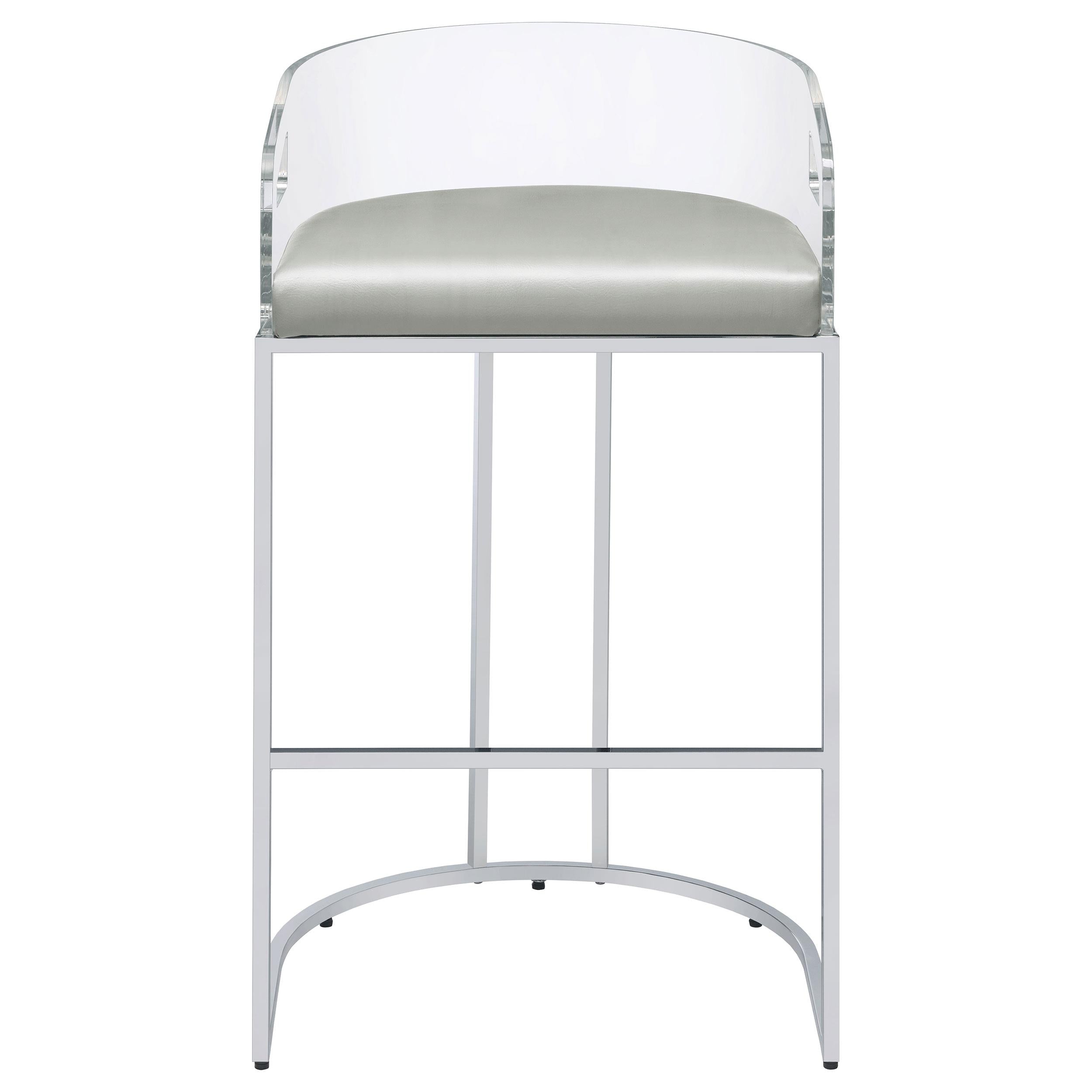 Coaster Furniture Thermosolis 183406 Clear Acrylic Bar Chair - Chrome - Image 2