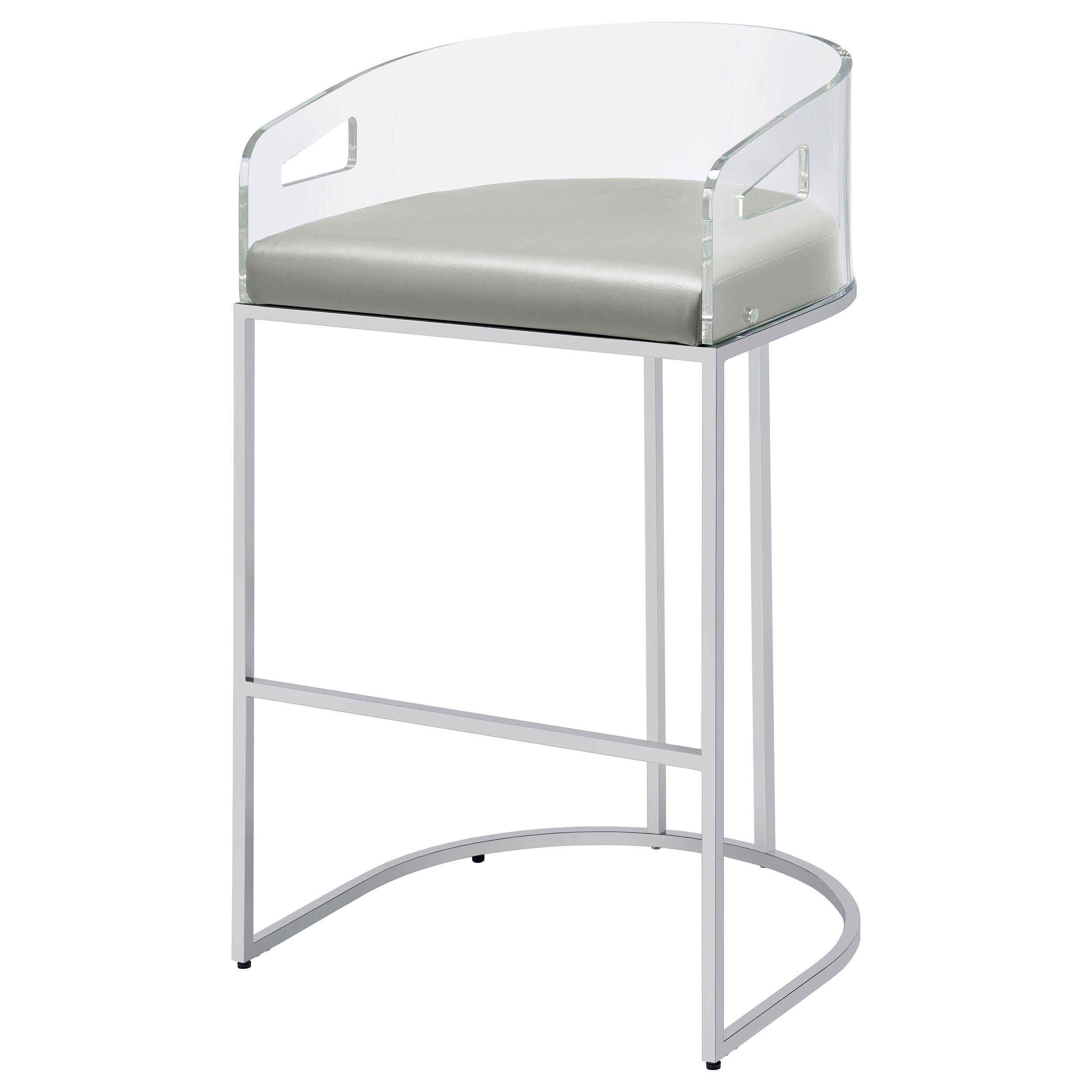 Coaster Furniture Thermosolis 183406 Clear Acrylic Bar Chair - Chrome - Image 3