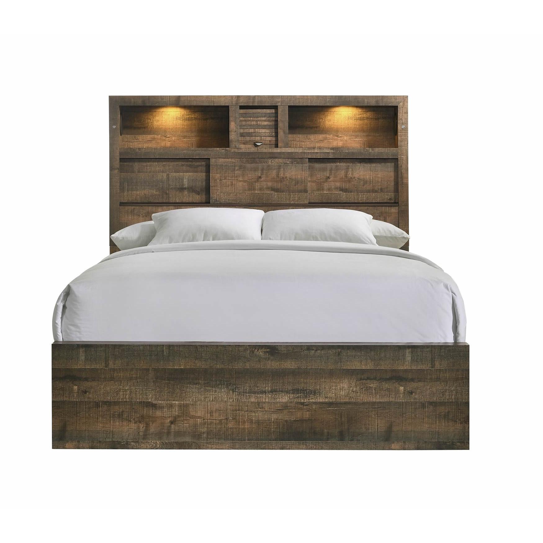 Elements International Bailey BY520FB Full Bookcase Bed with Bluetooth - Image 2