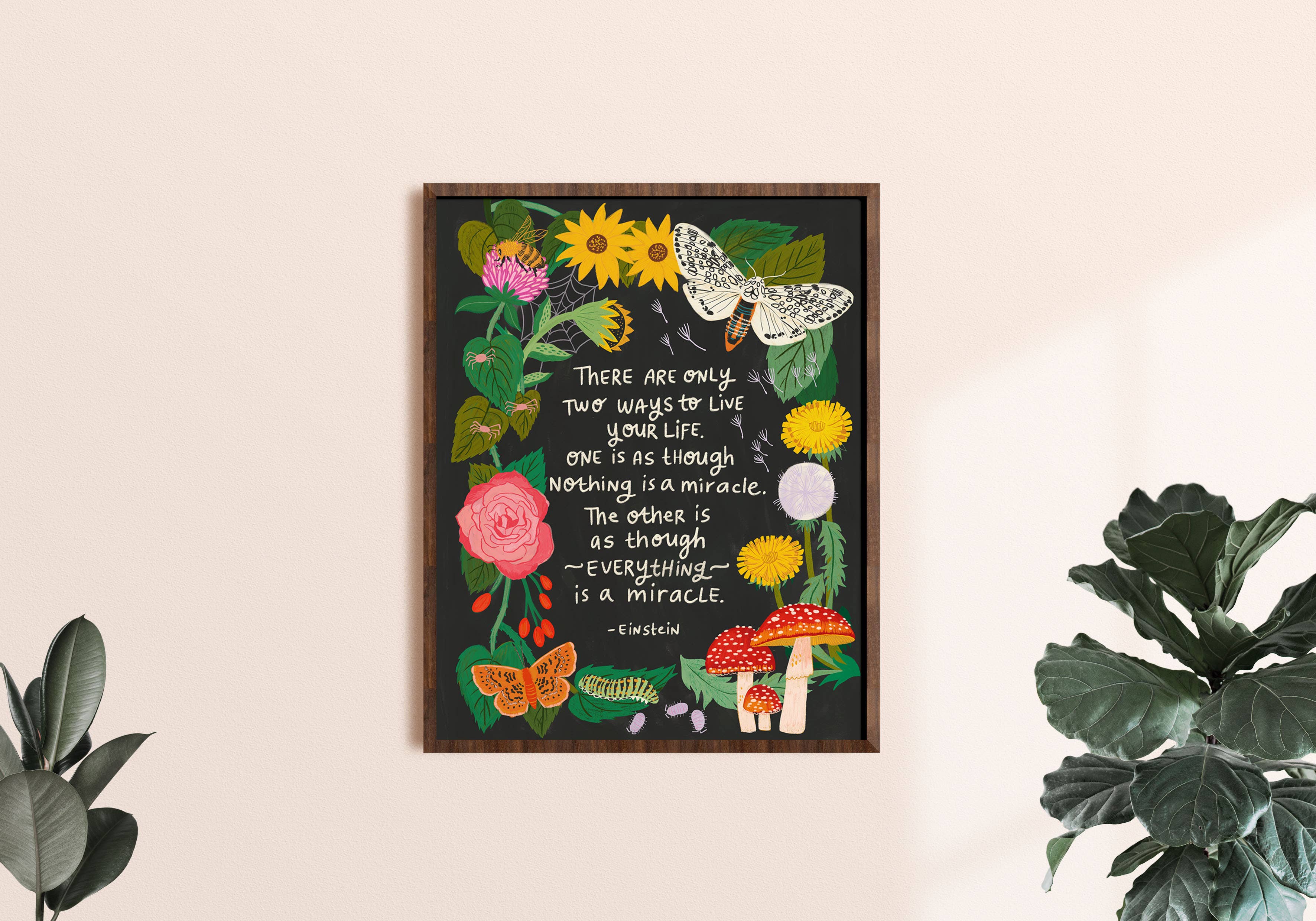 Everything is a Miracle Art Print - Nature - Einstein Quote - Image 1