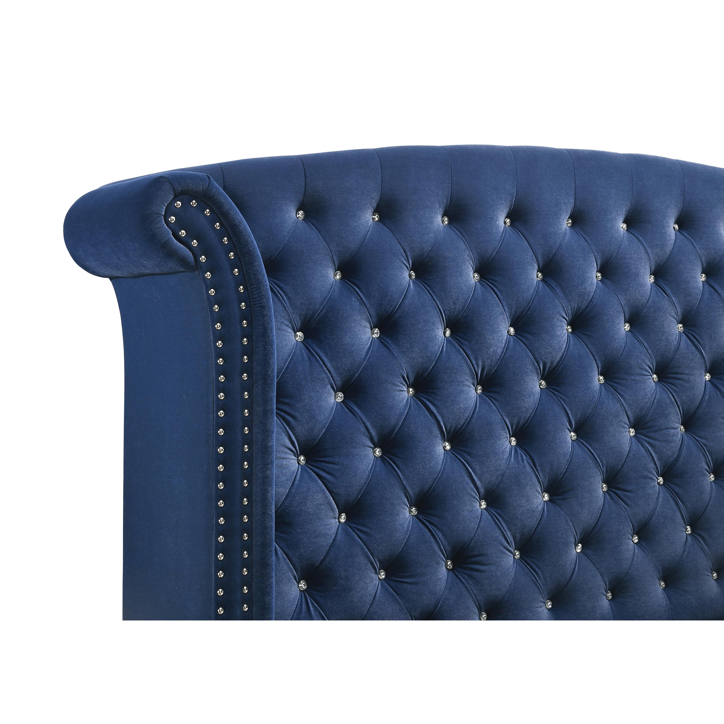 Coaster Furniture Melody 223371KE Upholstered Eastern King Wingback Bed - Pacific Blue - Image 2