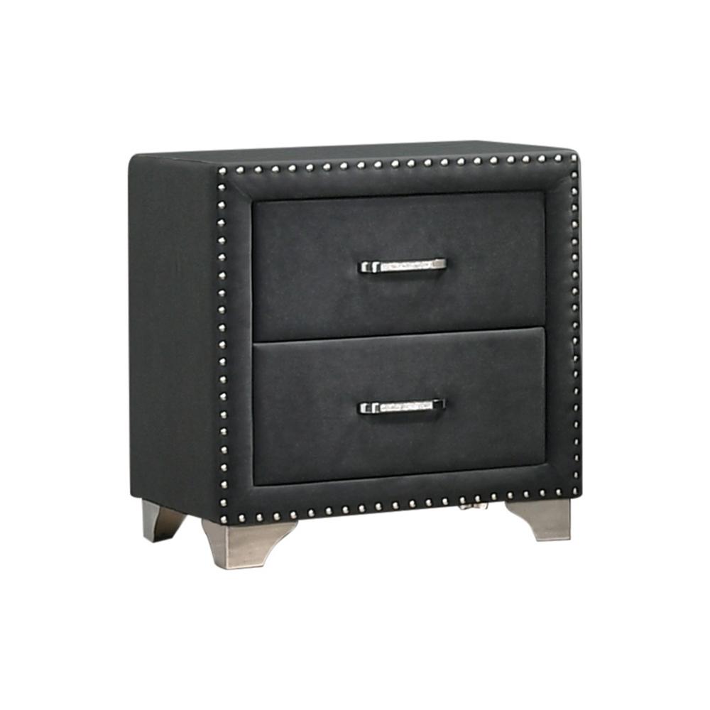 Coaster Furniture Melody 223382 Upholstered 2-Drawer Nightstand - Grey - Image 1