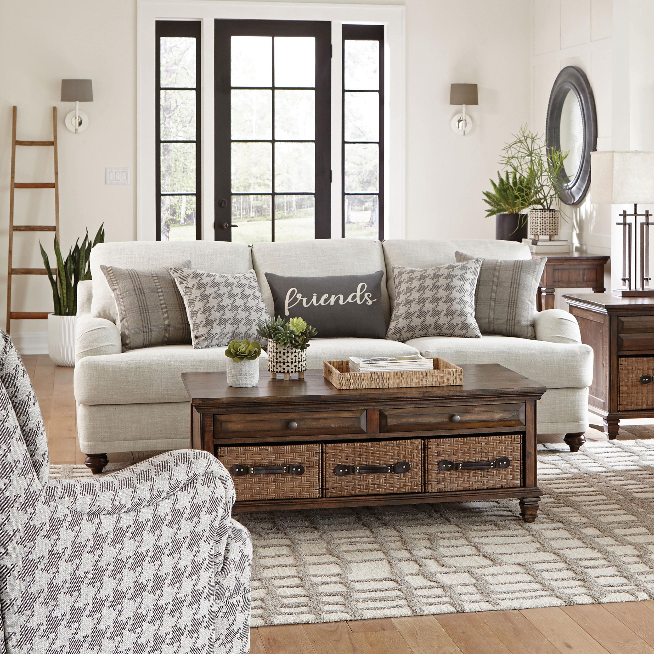 Coaster Furniture Glenn 511094 Upholstered English Arm Sofa - Light Grey and Grey - Image 1