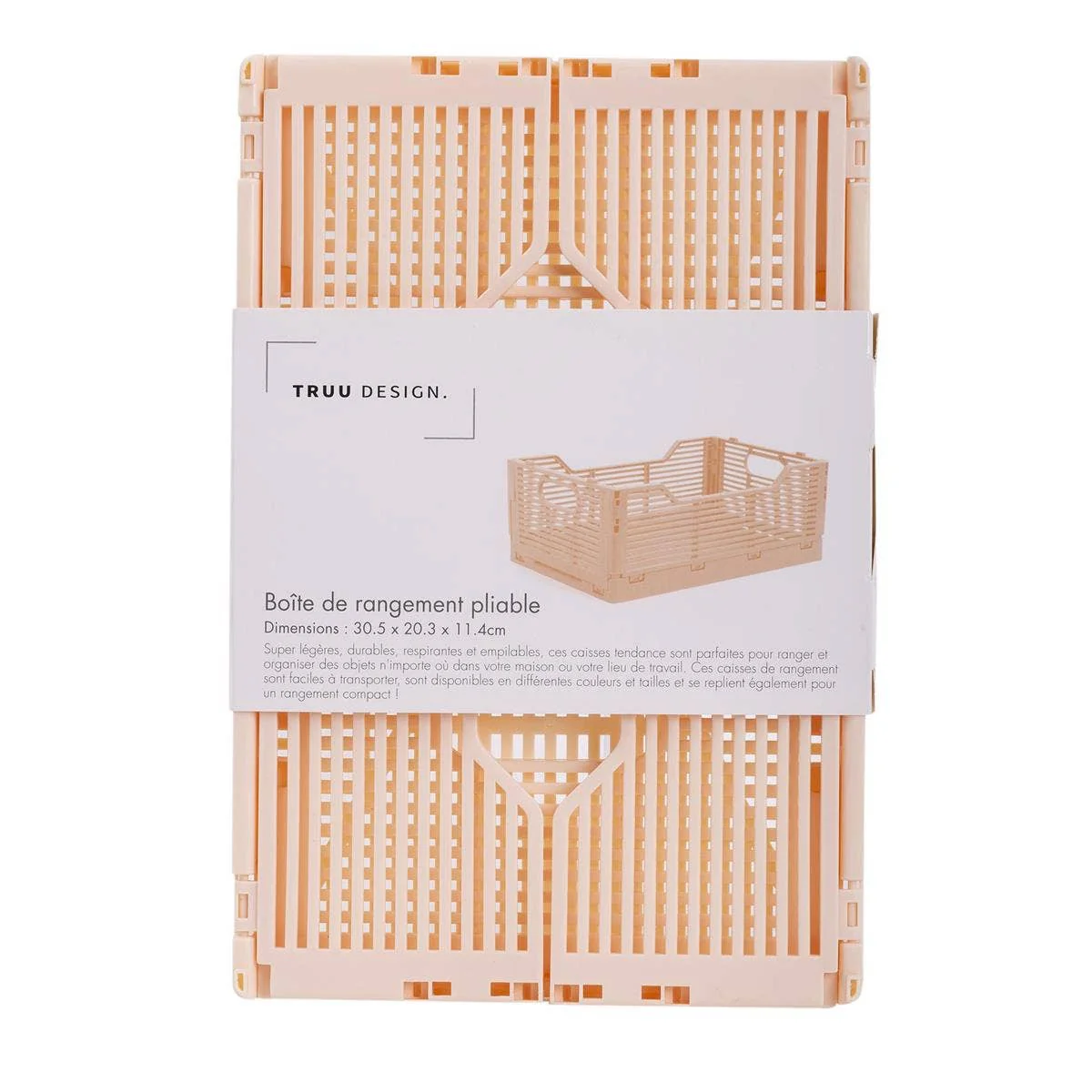 Truu Design Folding Storage Crate, 12x8x4.5″,7 colors