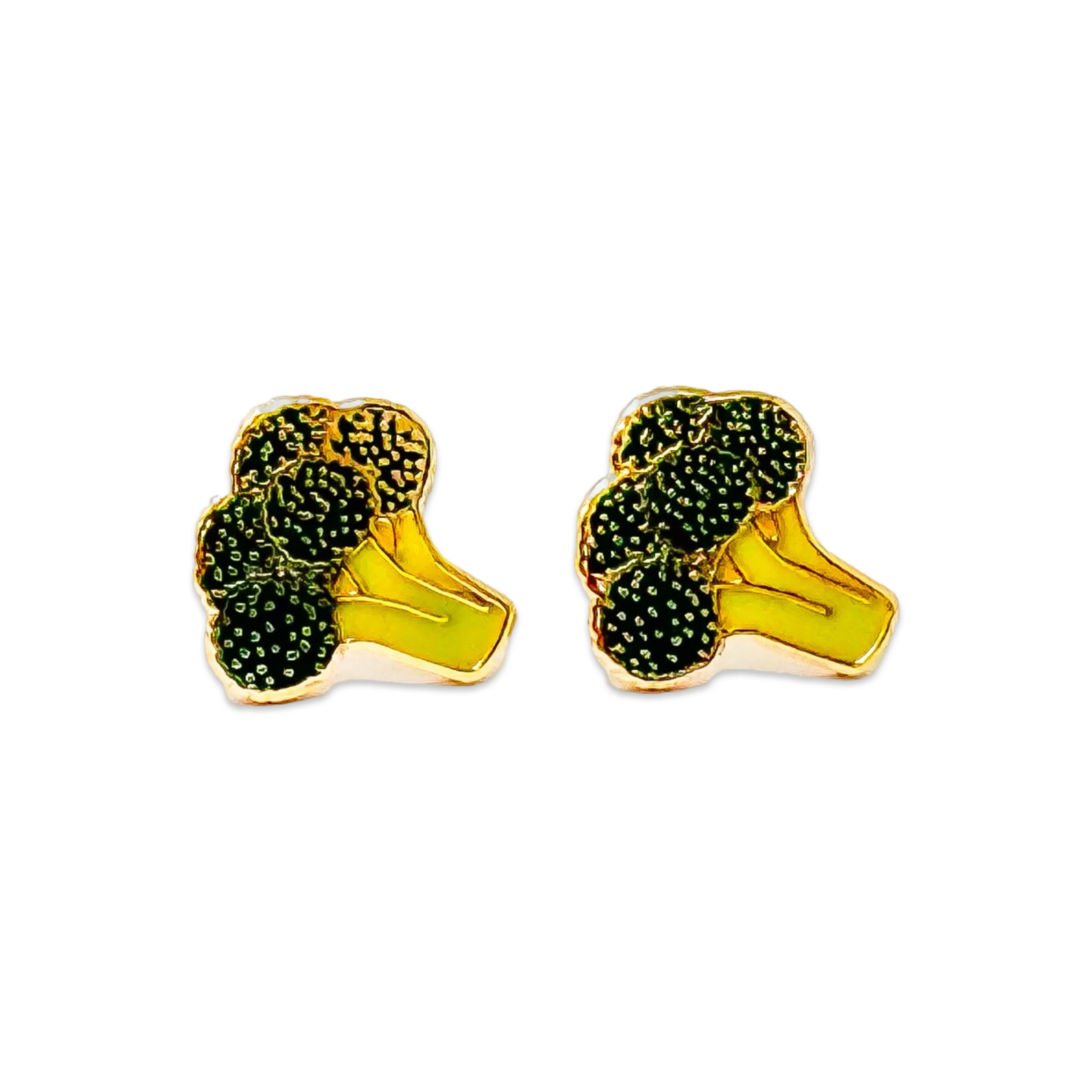 Broccoli Enamel Earrings - Image 1