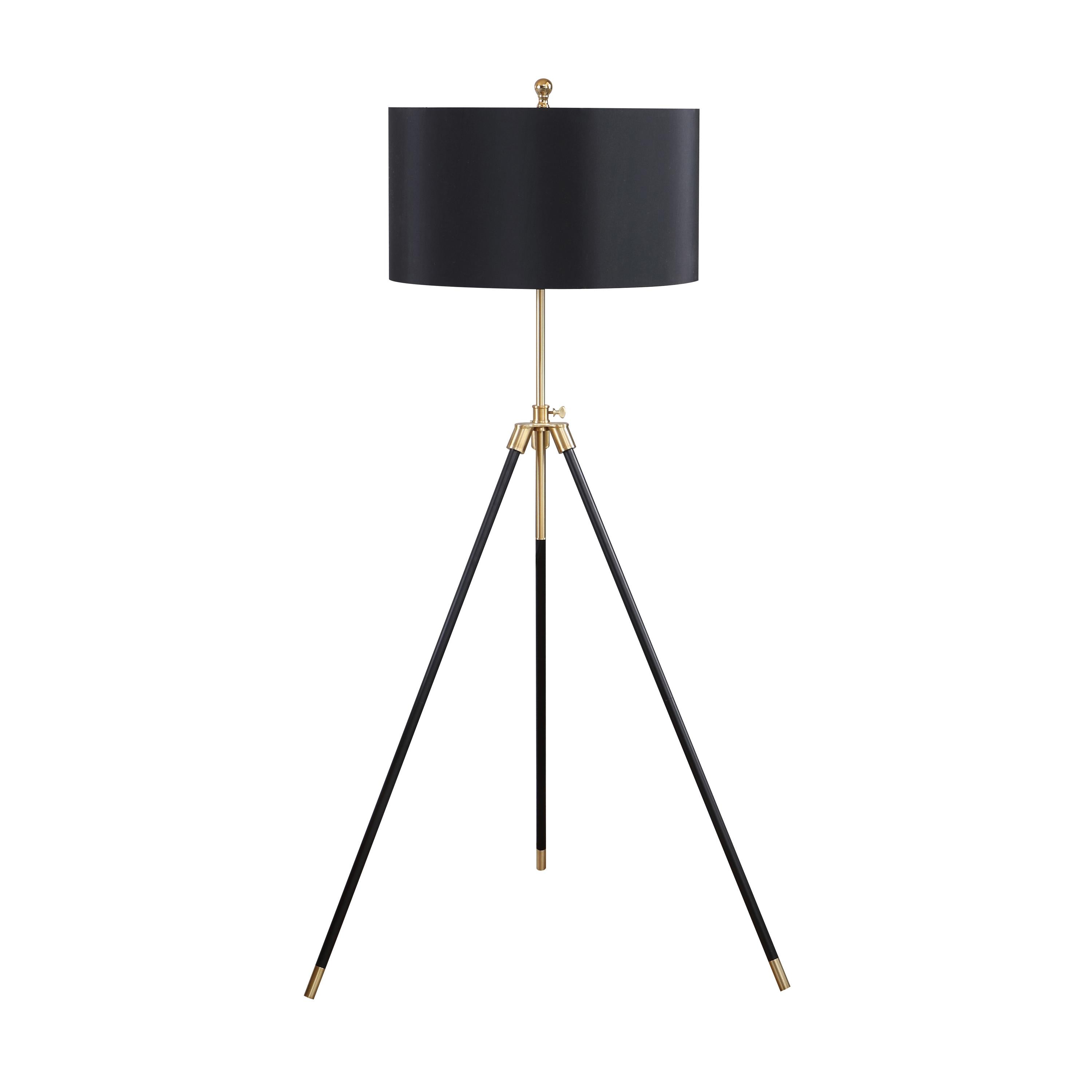 Coaster Furniture Zabka 923255 63-inch Drum Shade Metal Tripod Floor Lamp - Black - Image 1