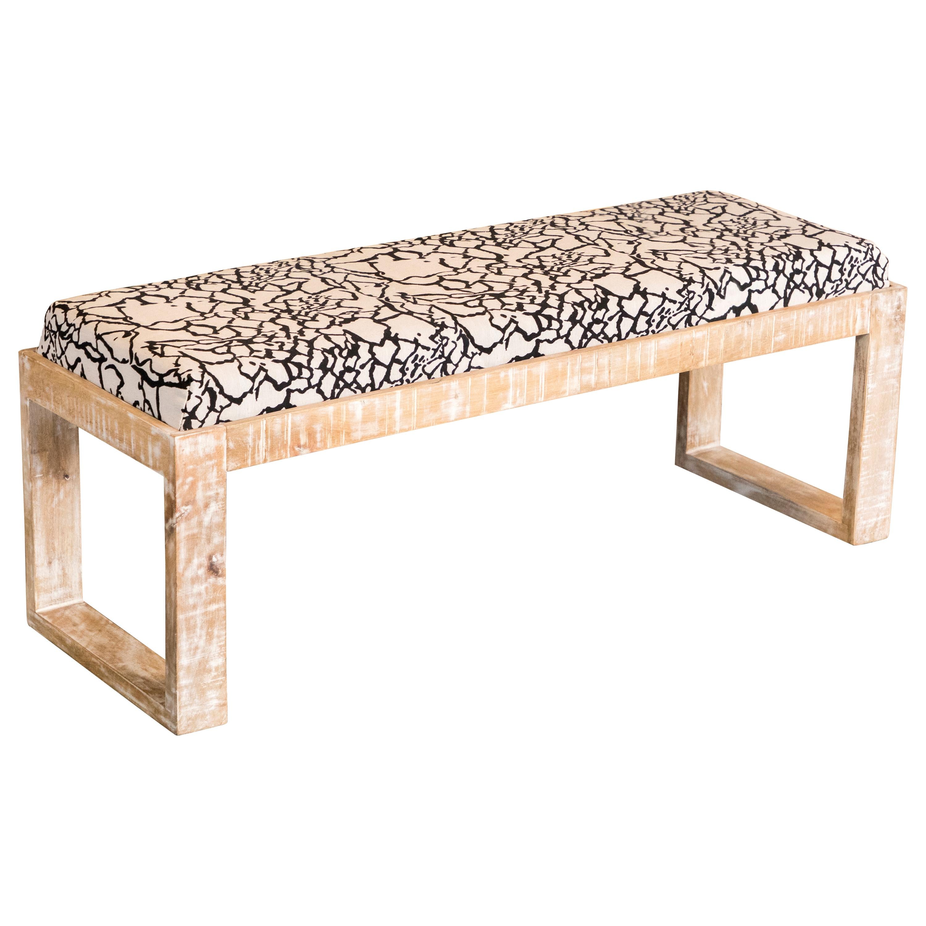 Coaster Furniture Aiden 914138 Fabric Upholstered Accent Bench – Distressed White