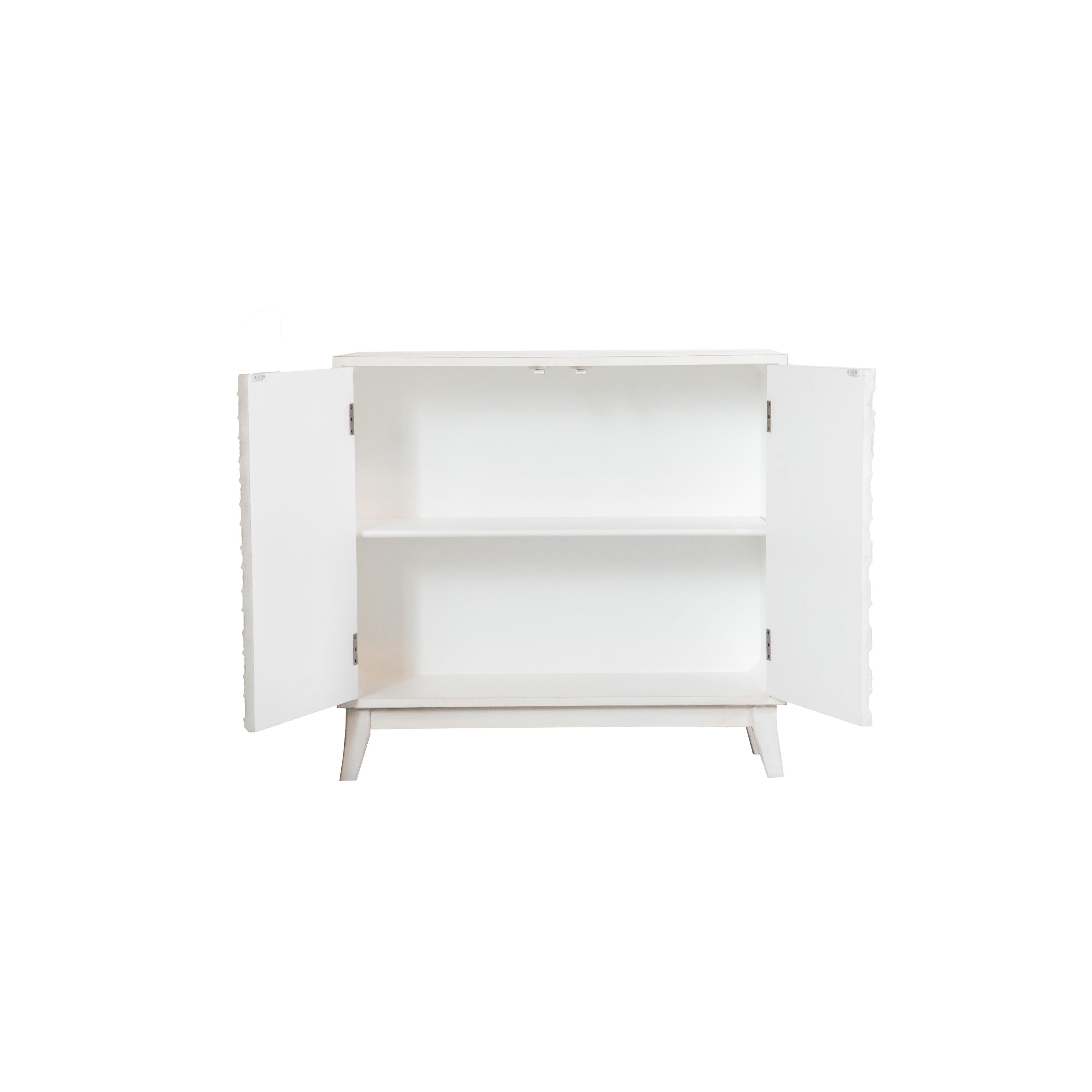Coaster Furniture Gambon 953401 2-door Wood Honeycomb Pattern Accent Cabinet - White - Image 2