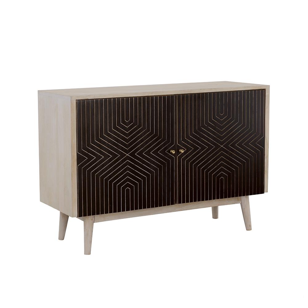Coaster Furniture Ixora 953430 2-door Wood Accent Cabinet – White Washed and Black