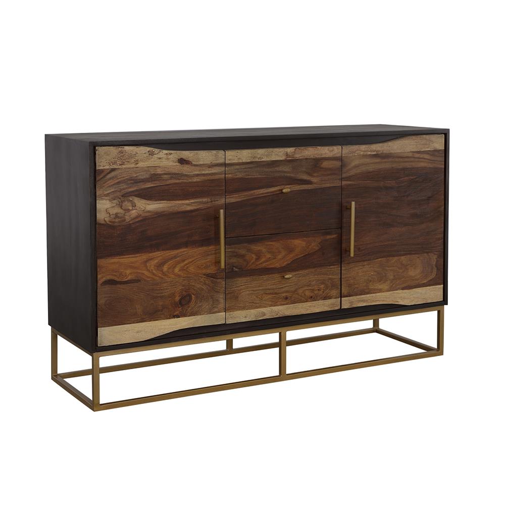 Coaster Furniture Zara 953466 2-door 57″ Wood Accent Storage Cabinet – Black Walnut