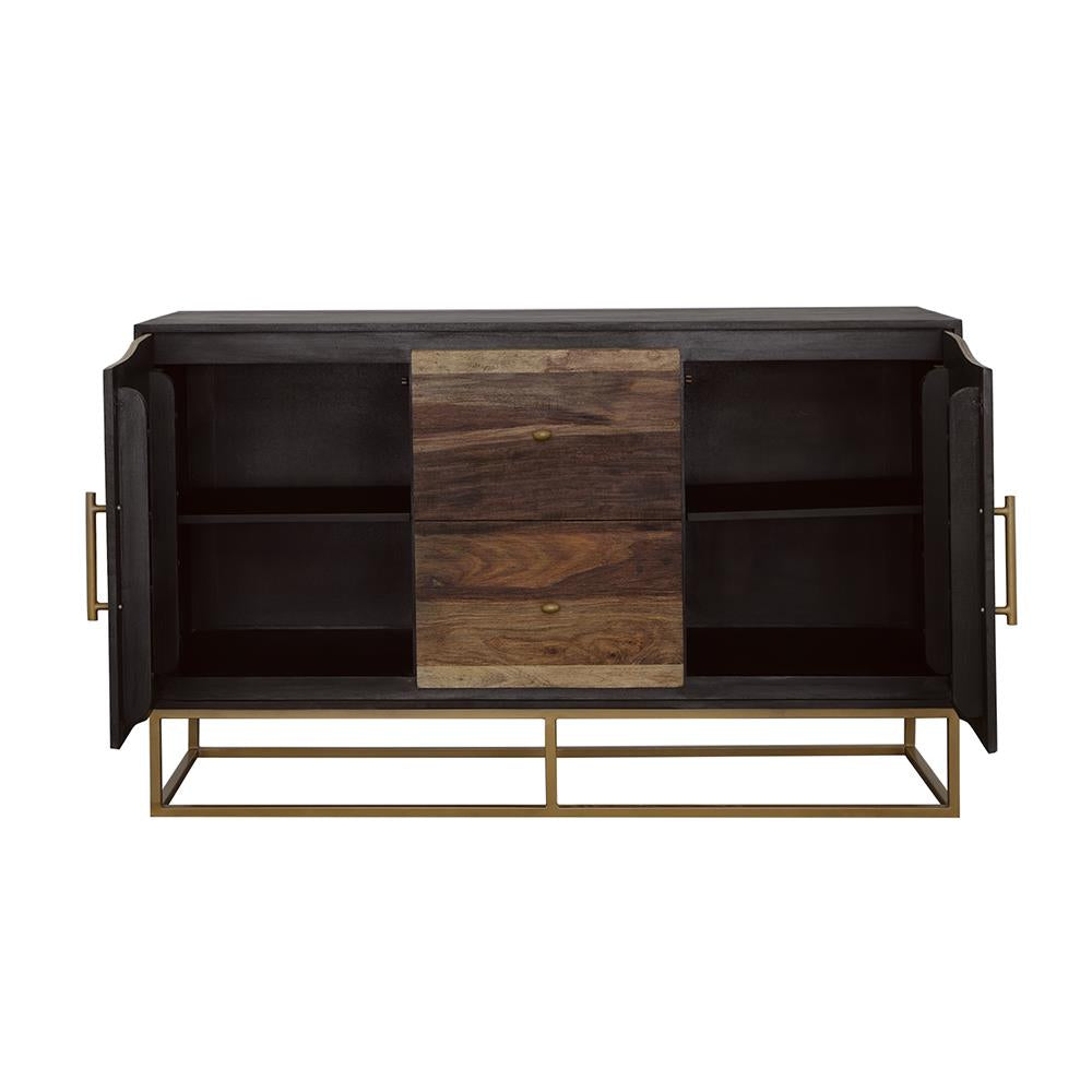 Coaster Furniture Zara 953466 2-door 57" Wood Accent Storage Cabinet - Black Walnut - Image 3