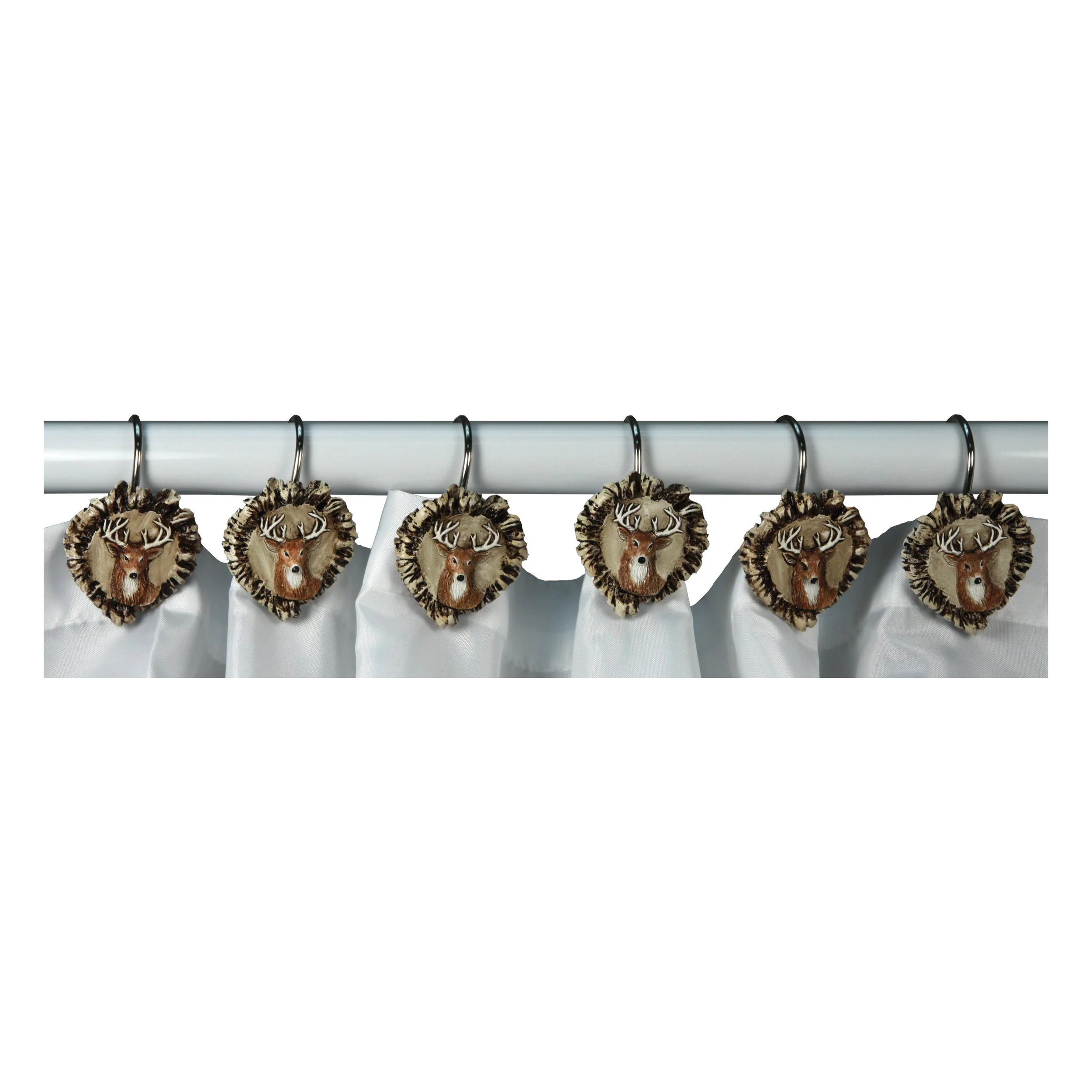 Shower Curtain Hooks – Antler with Deer
