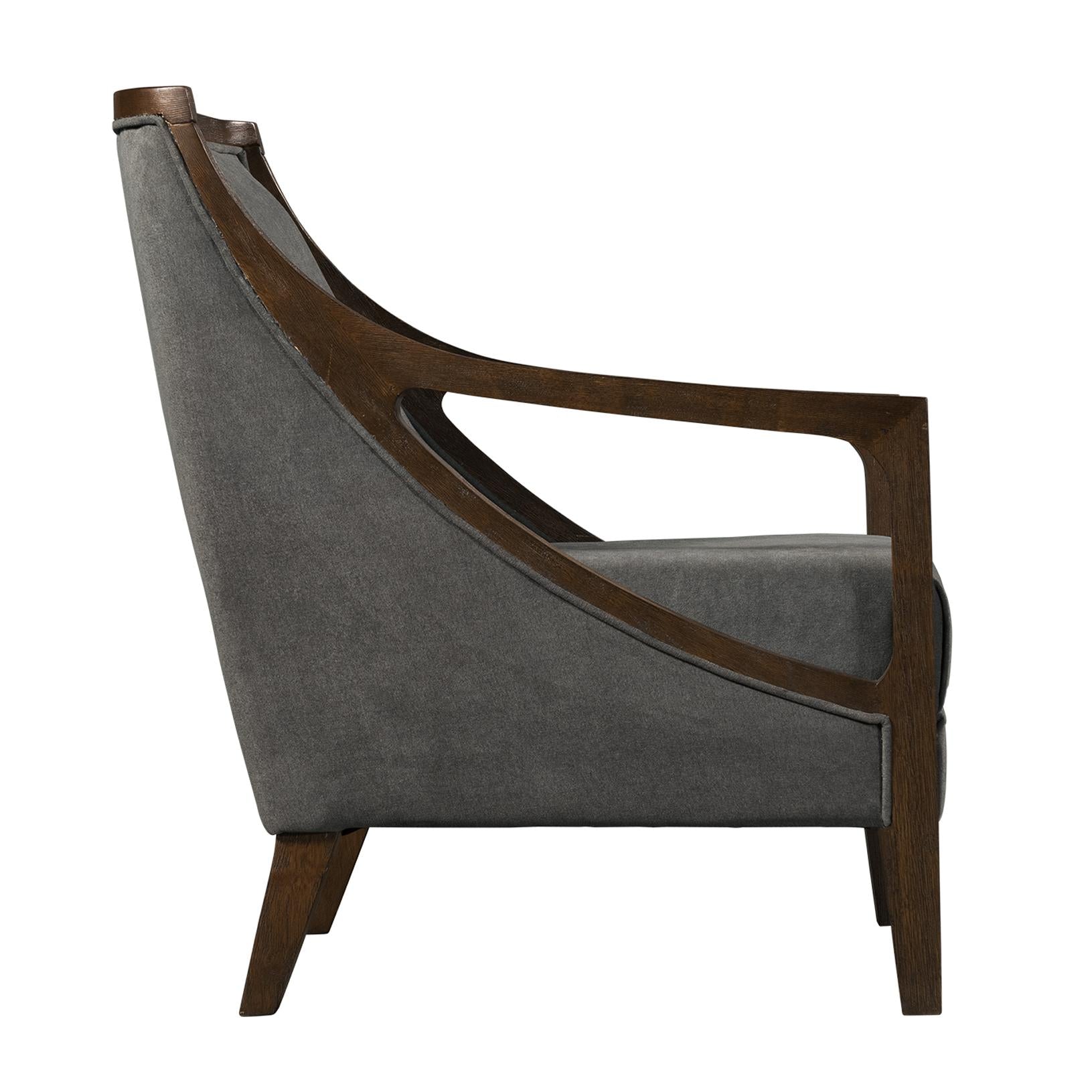 Elements International Hopkins UHK526101E Accent Chair - Charcoal/Espresso - Image 3