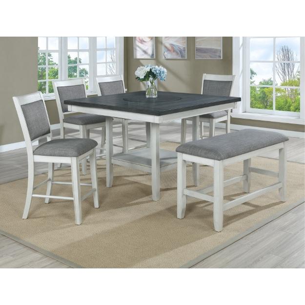 Crown Mark Fulton 2727CG-T-4848 Counter Height Table - Chalk/Grey - Image 2