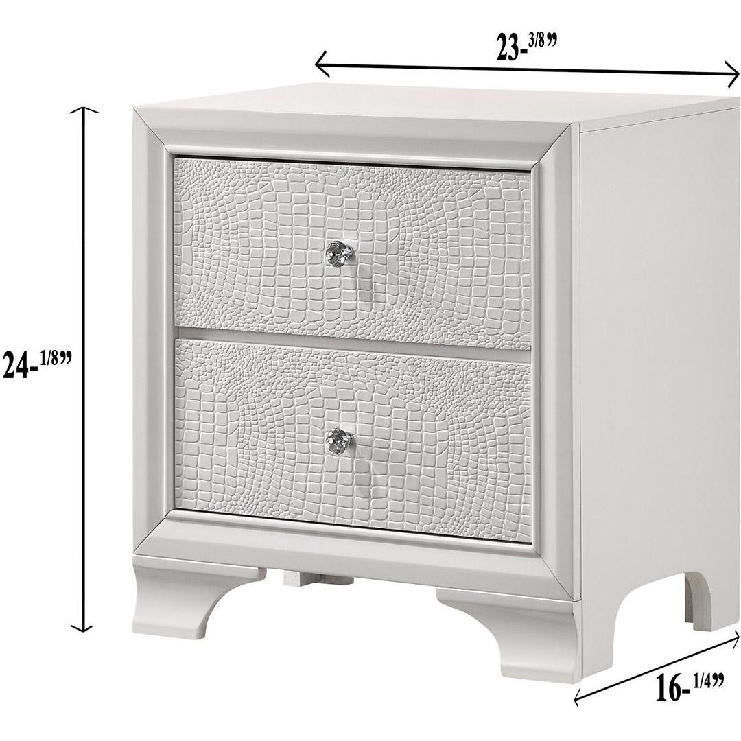 Crown Mark Lyssa B4310-2 Nightstand - Frost - Image 3
