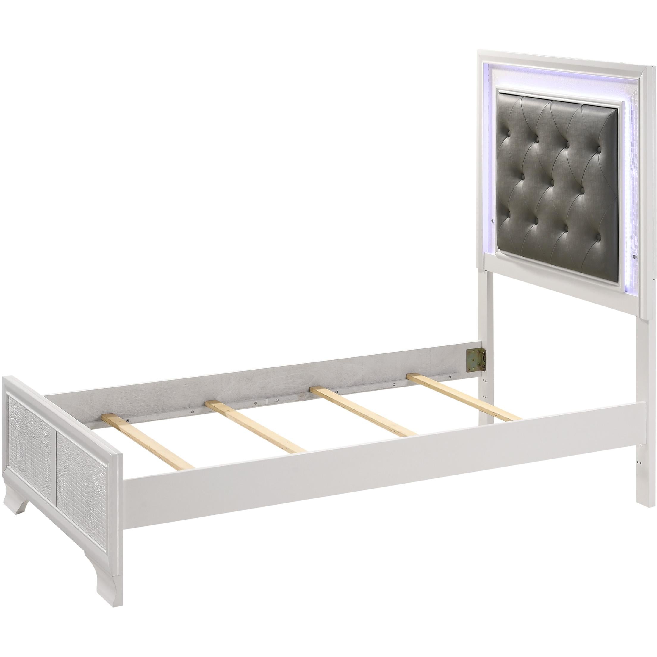 Crown Mark Lyssa B4310-T Twin Bed with LED - Frost - Image 2