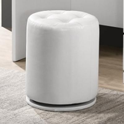 Crown Mark Morgan B4851WH-93 Round Swivel Stool – White