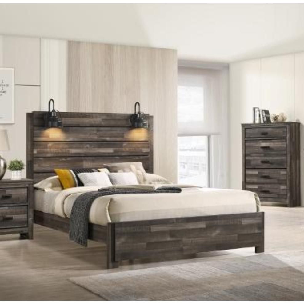 Crown Mark Carter B6800-K-BED King Panel Bed in One Box - Image 1