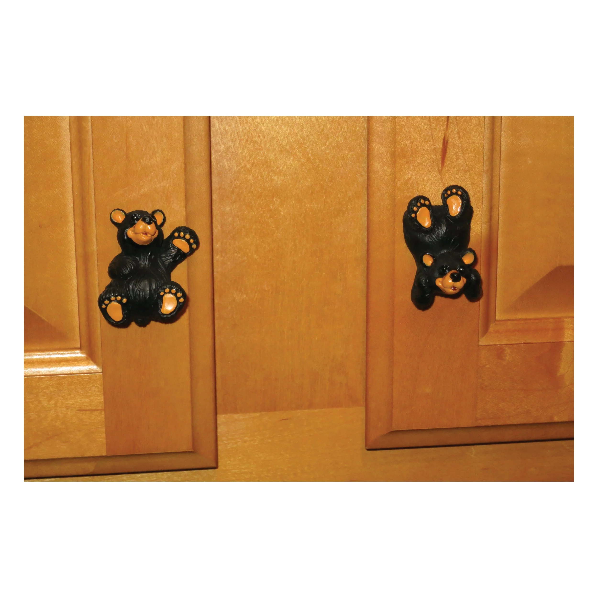 Drawer Cabinet Knobs 2-Pack-Black Bear