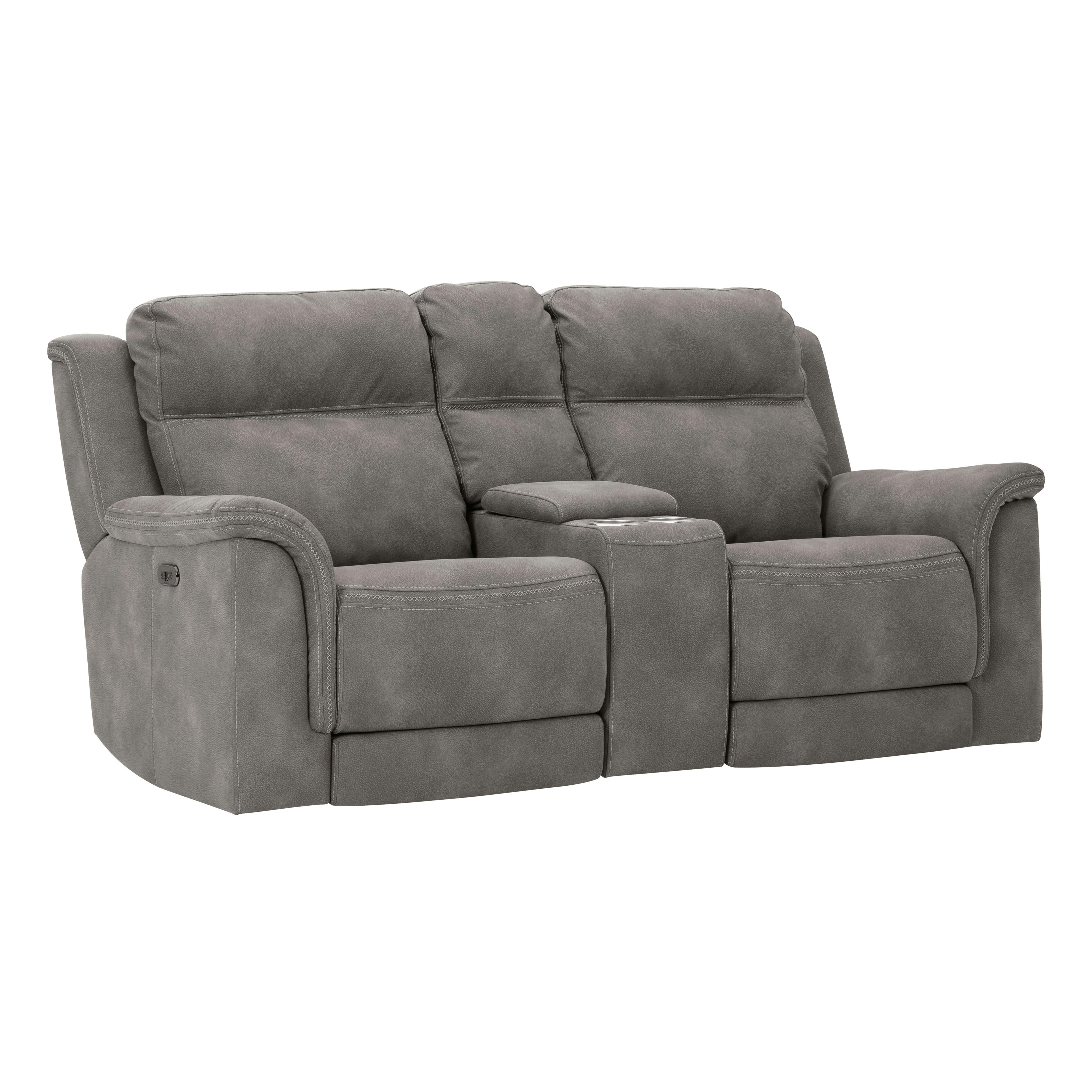Signature Design by Ashley Next-Gen DuraPella 5930118 Power Reclining Loveseat with Console and Adjustable Headrest