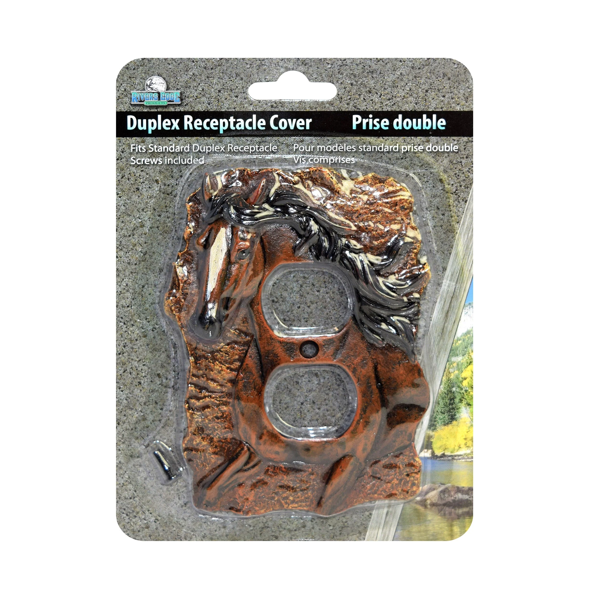 Electrical Cover Plate Single Receptacle-Horse - Image 2