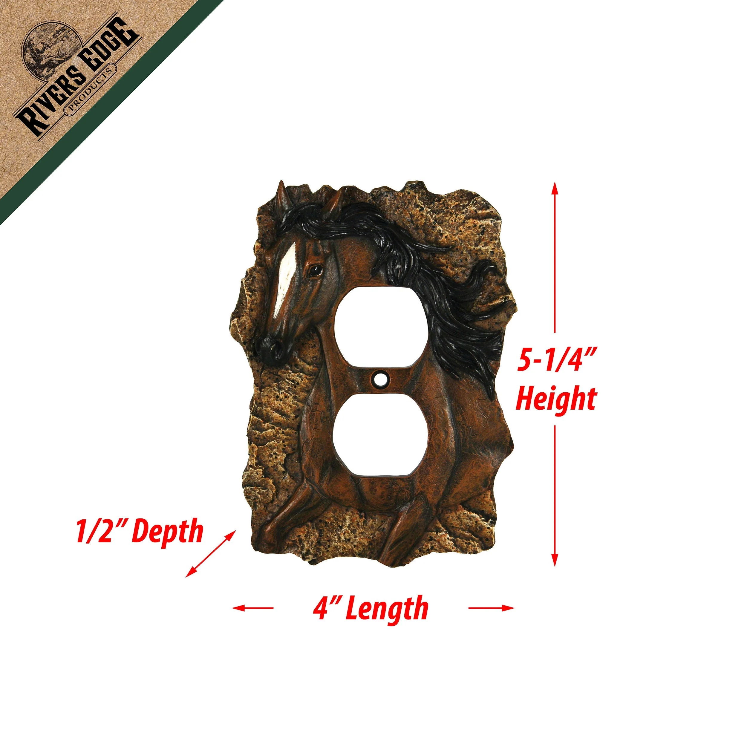 Electrical Cover Plate Single Receptacle-Horse - Image 3