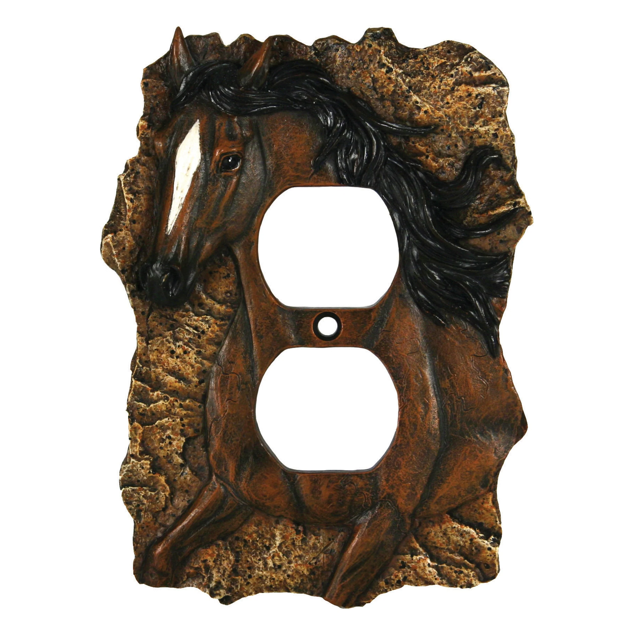 Electrical Cover Plate Single Receptacle-Horse