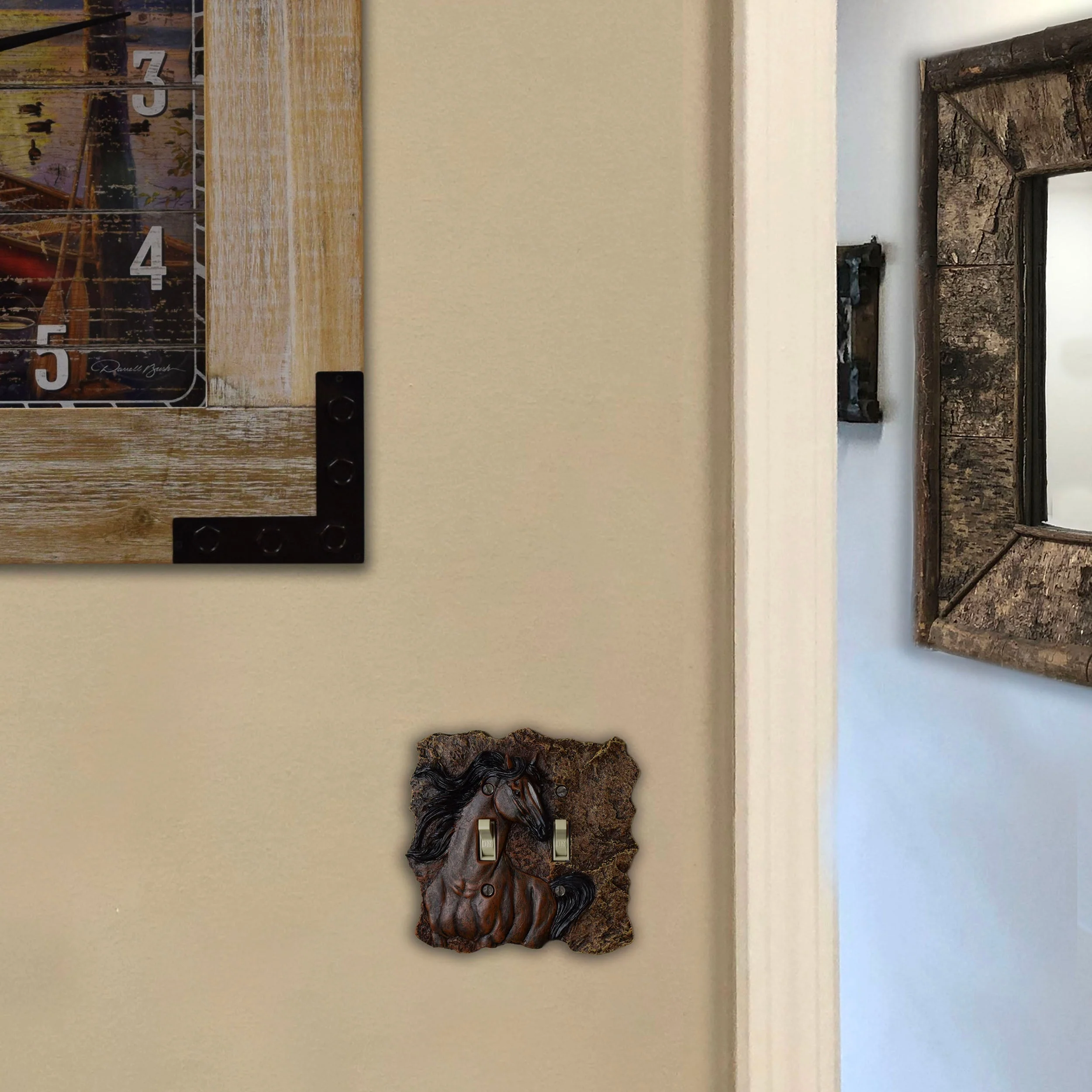Electrical Plate Cover Double Switch-Horse - Image 3