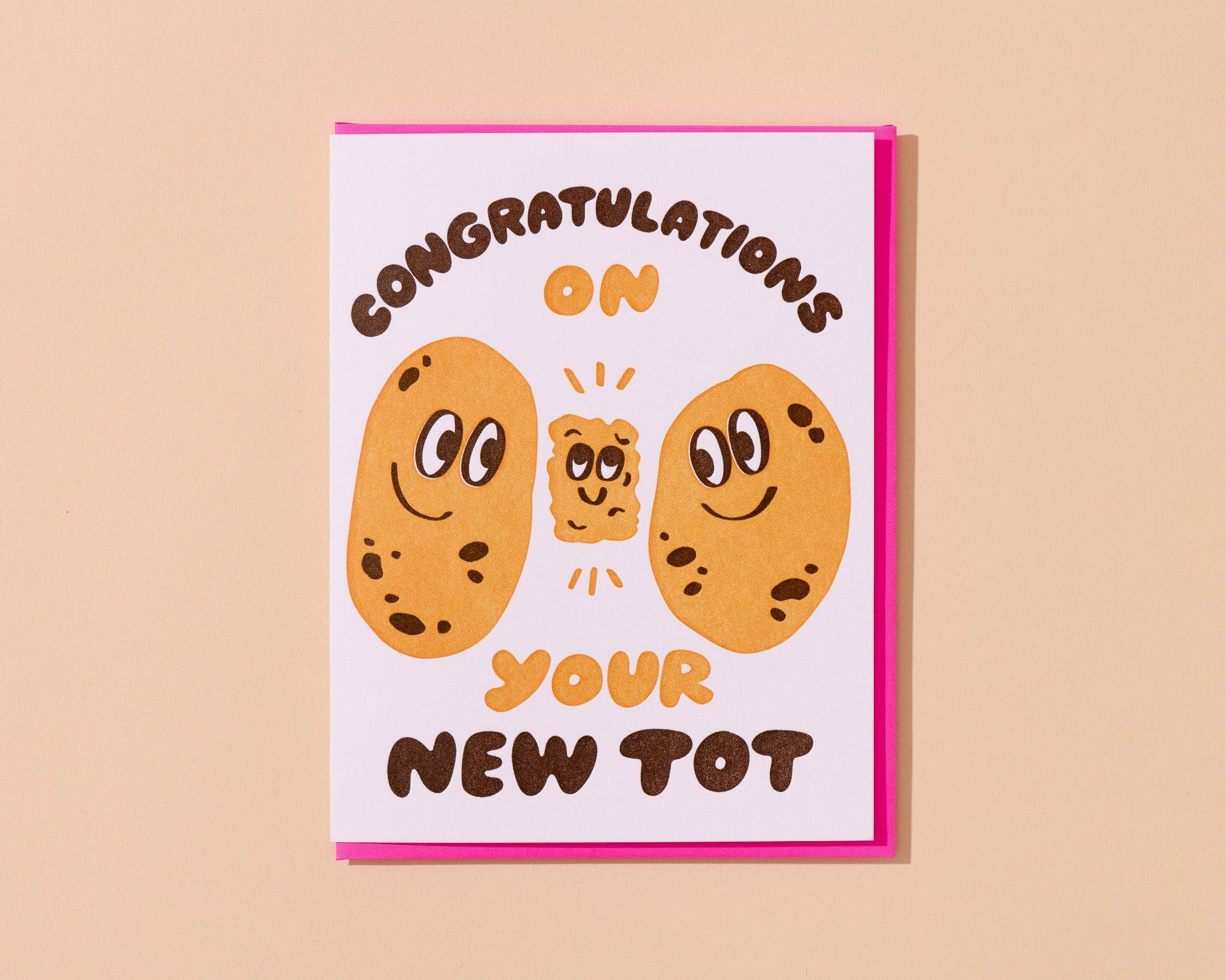 New Tot Potato New Baby Card Letterpress - Image 1