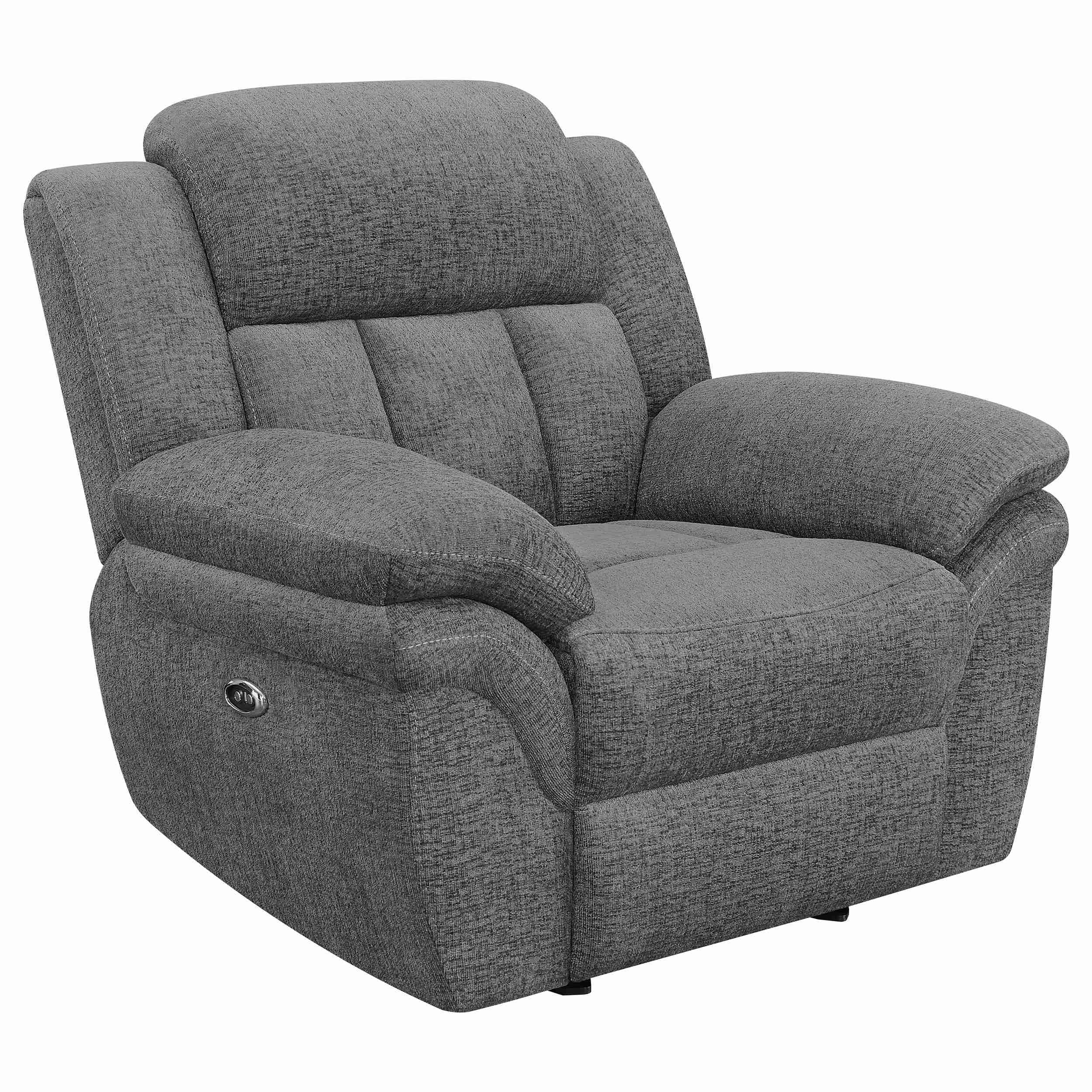 Coaster Furniture Bahrain 609543P Upholstered Power Glider Recliner – Charcoal