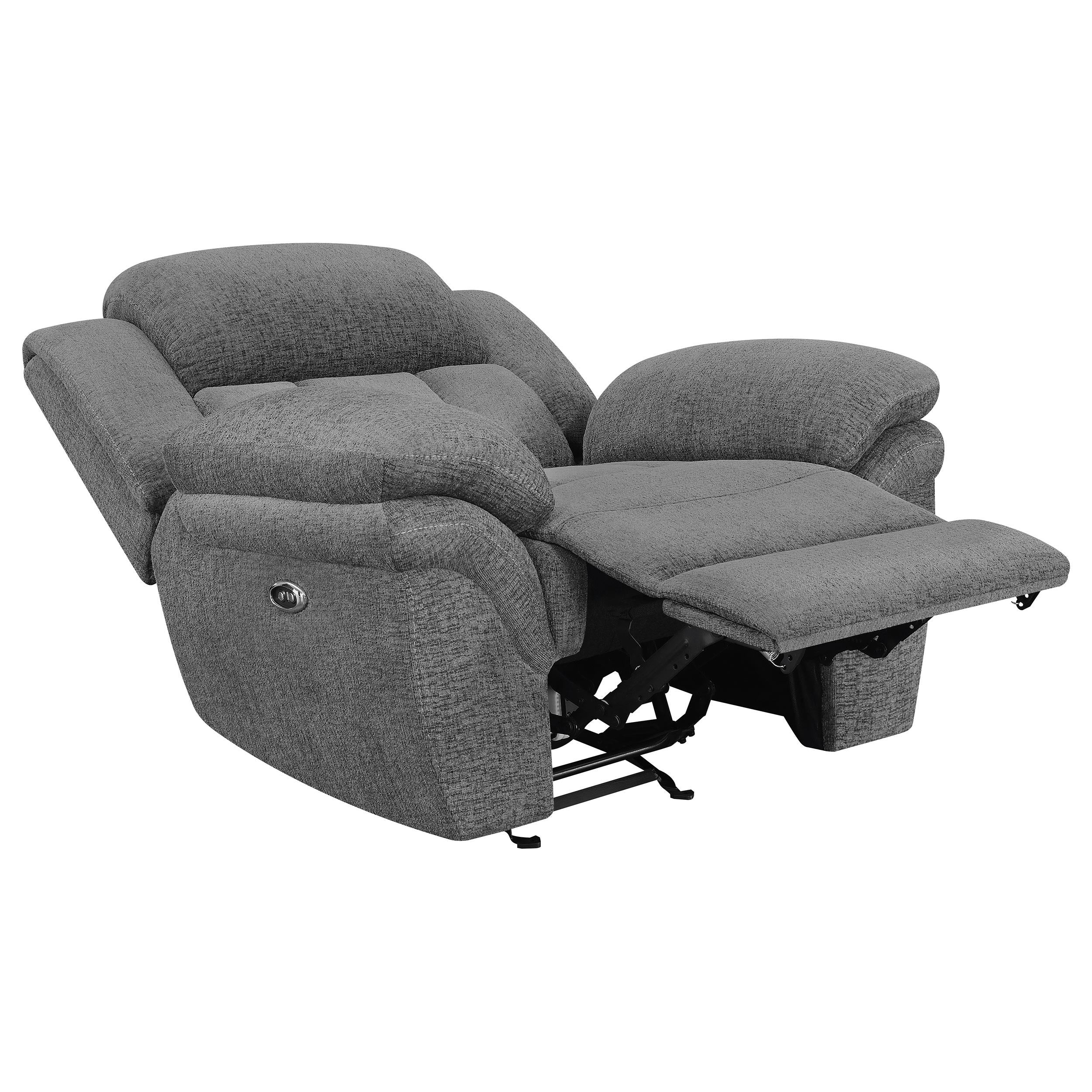 Coaster Furniture Bahrain 609543P Upholstered Power Glider Recliner - Charcoal - Image 2