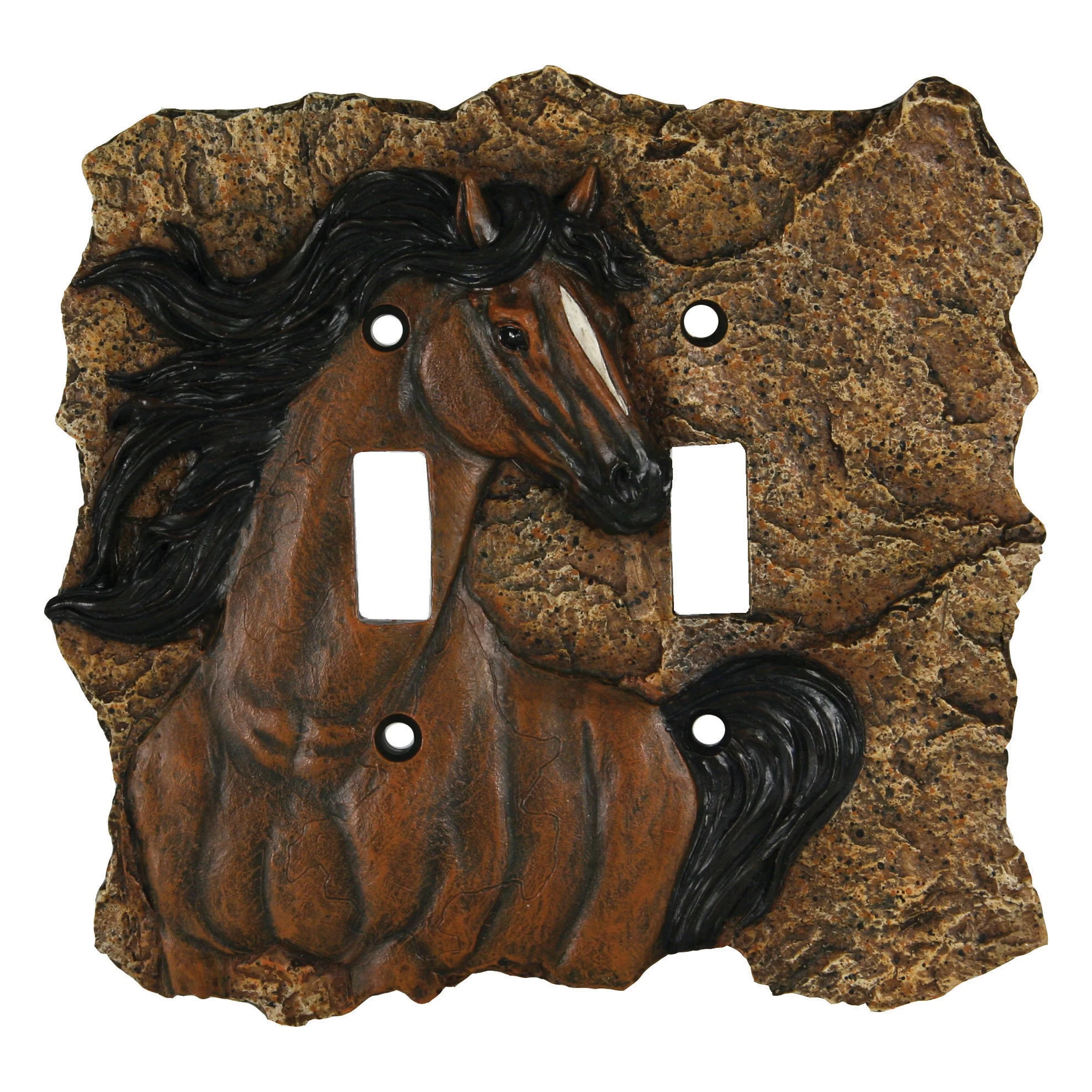 Electrical Plate Cover Double Switch-Horse