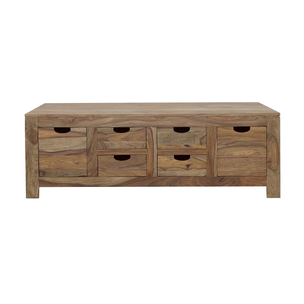Coaster Furniture Esther 723888 6-Drawer Solid Wood Coffee Table - Natural Sheesham - Image 2