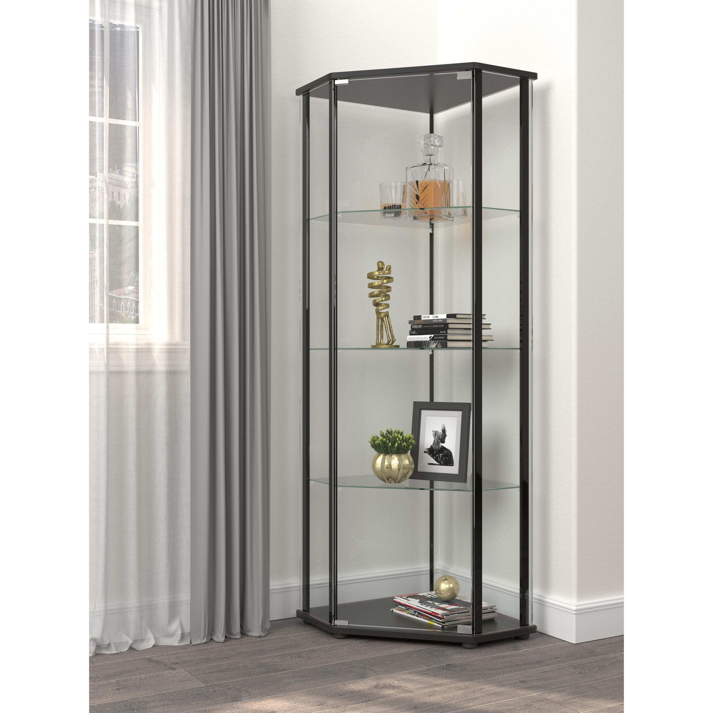Coaster Furniture Zenobia 953234 4-shelf Curio Cabinet Display Case - Black - Image 2