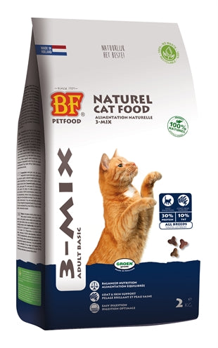 BF Petfood Cat 3-Mix – Complete cat food with chicken, beef and fish – 2 kg